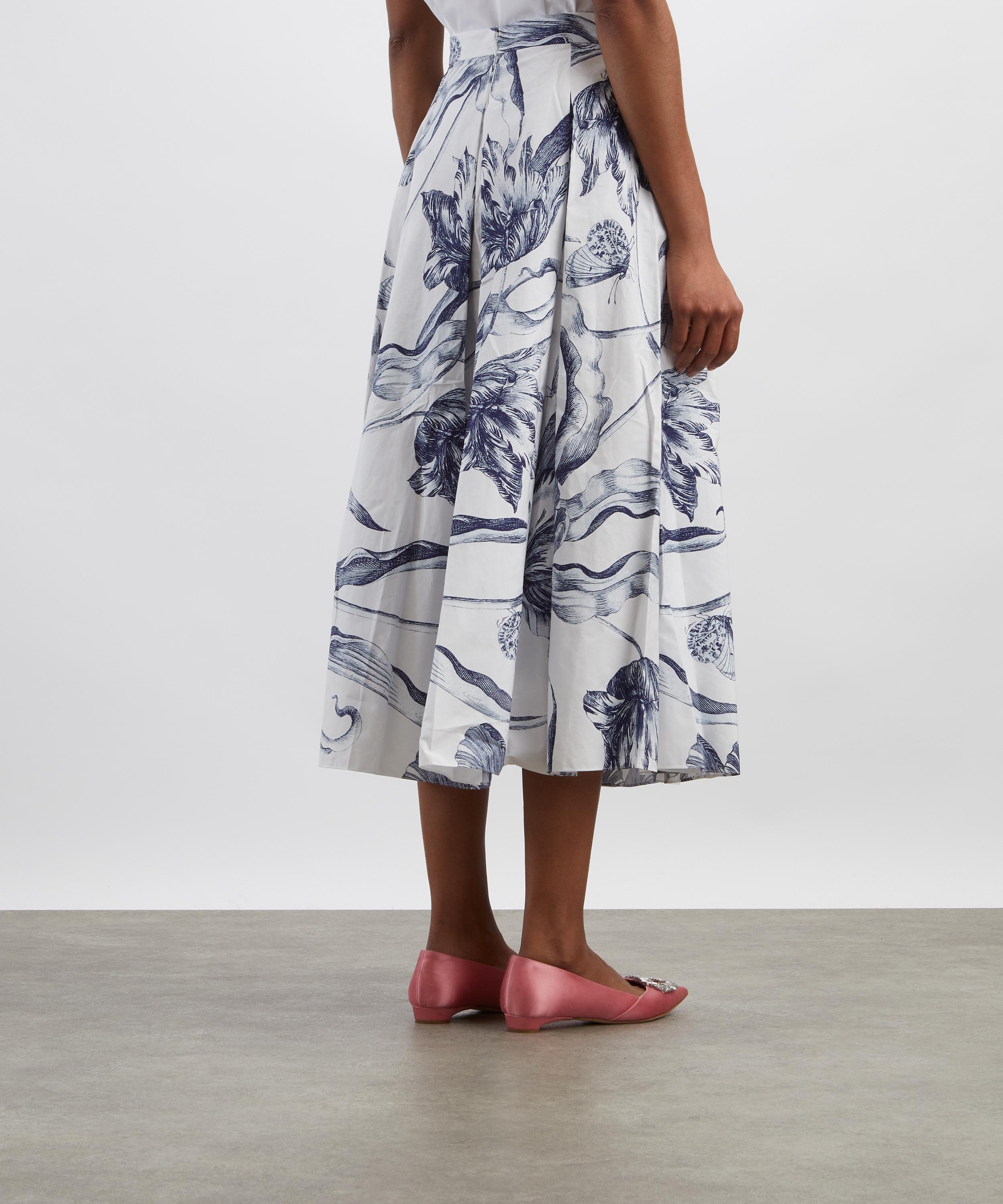 Erdem - Floral Print Pleated Midi Skirt image number 3