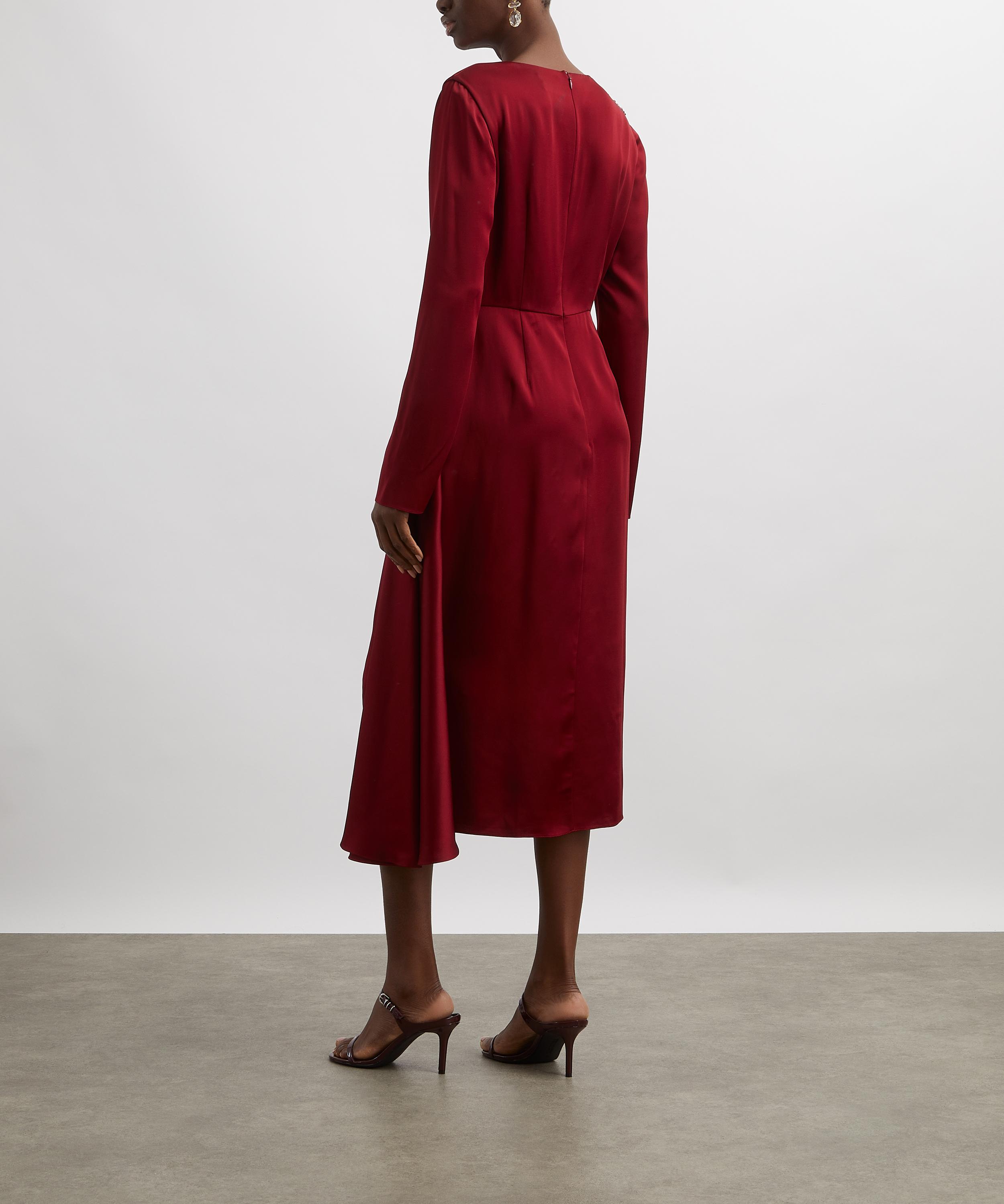 Erdem - Embellished Satin Cady Midi Dress image number 3