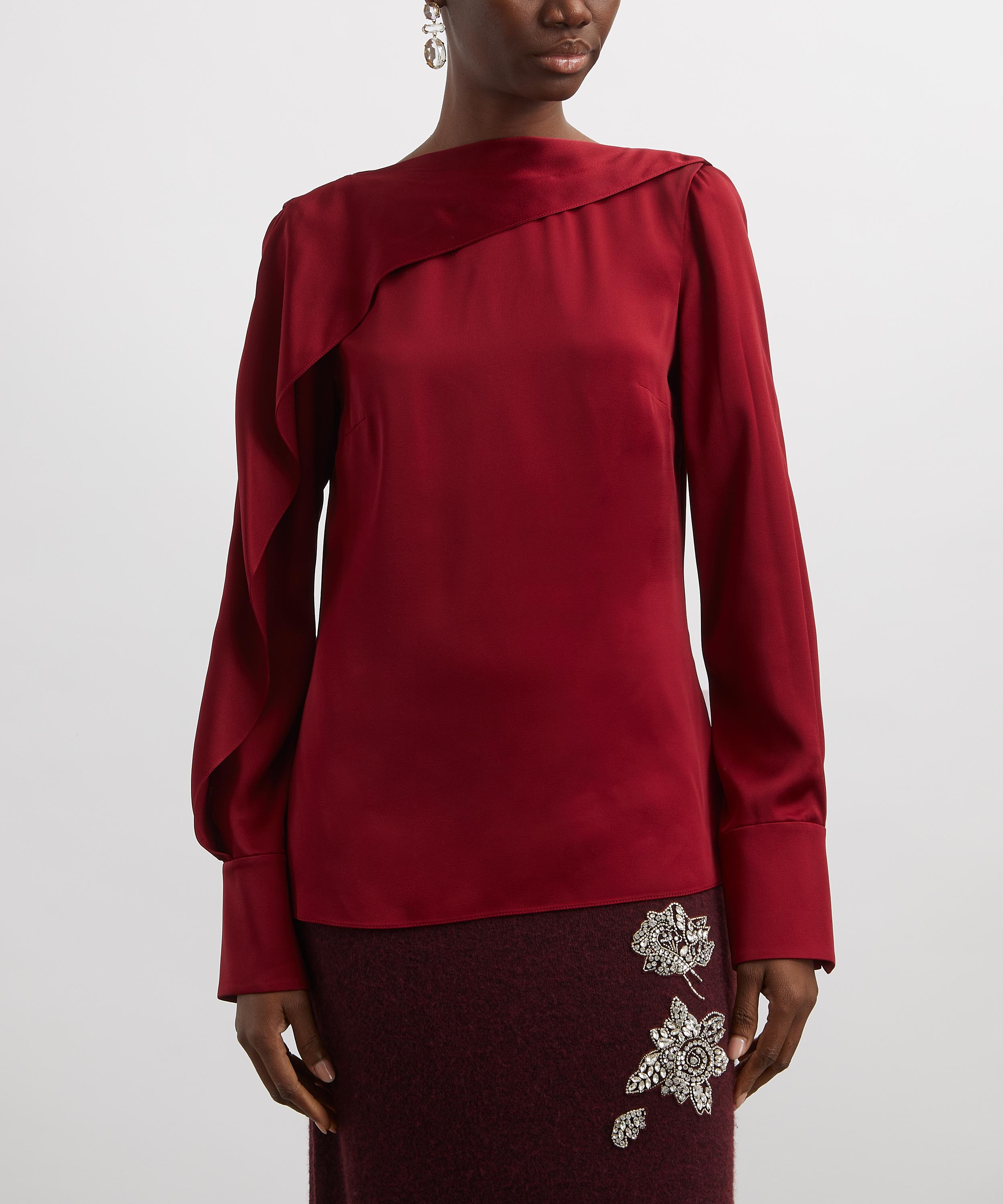 Erdem - Draped Satin Cady Blouse image number 2