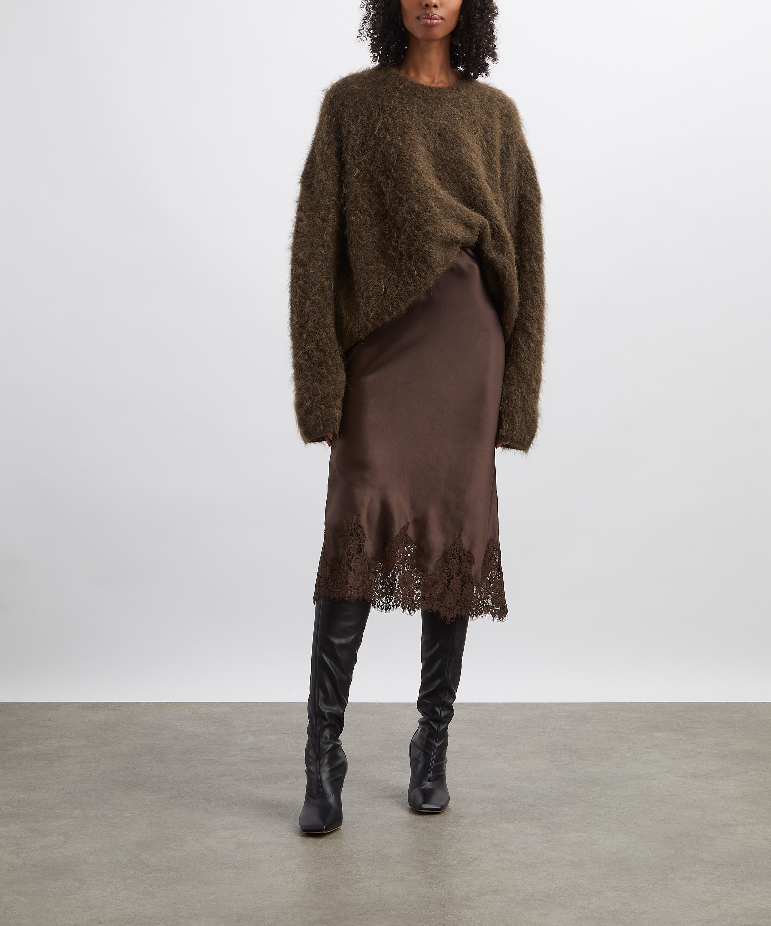 Reformation - Carolina Black Bean Silk Lace Skirt image number 1