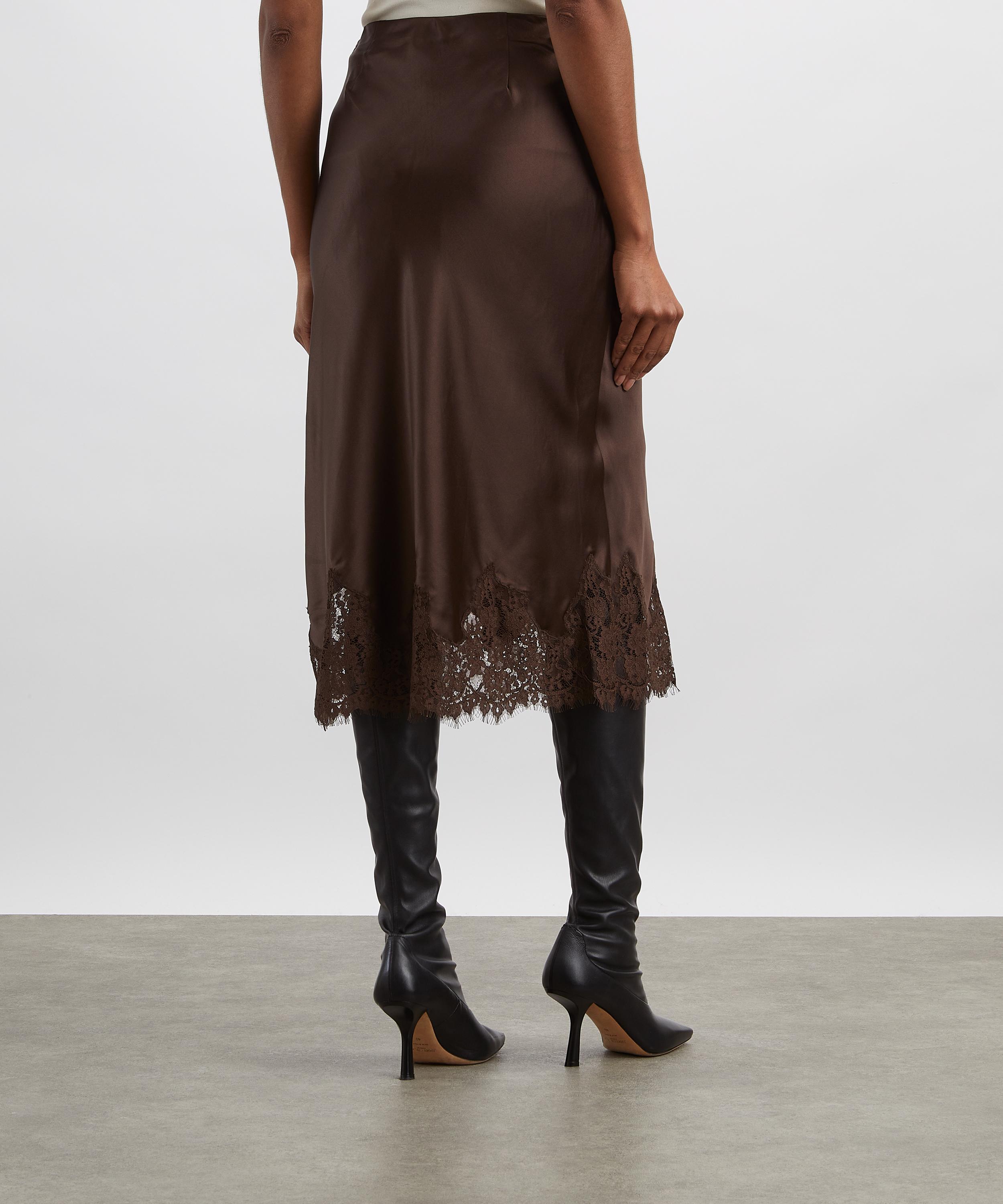 Reformation - Carolina Black Bean Silk Lace Skirt image number 3