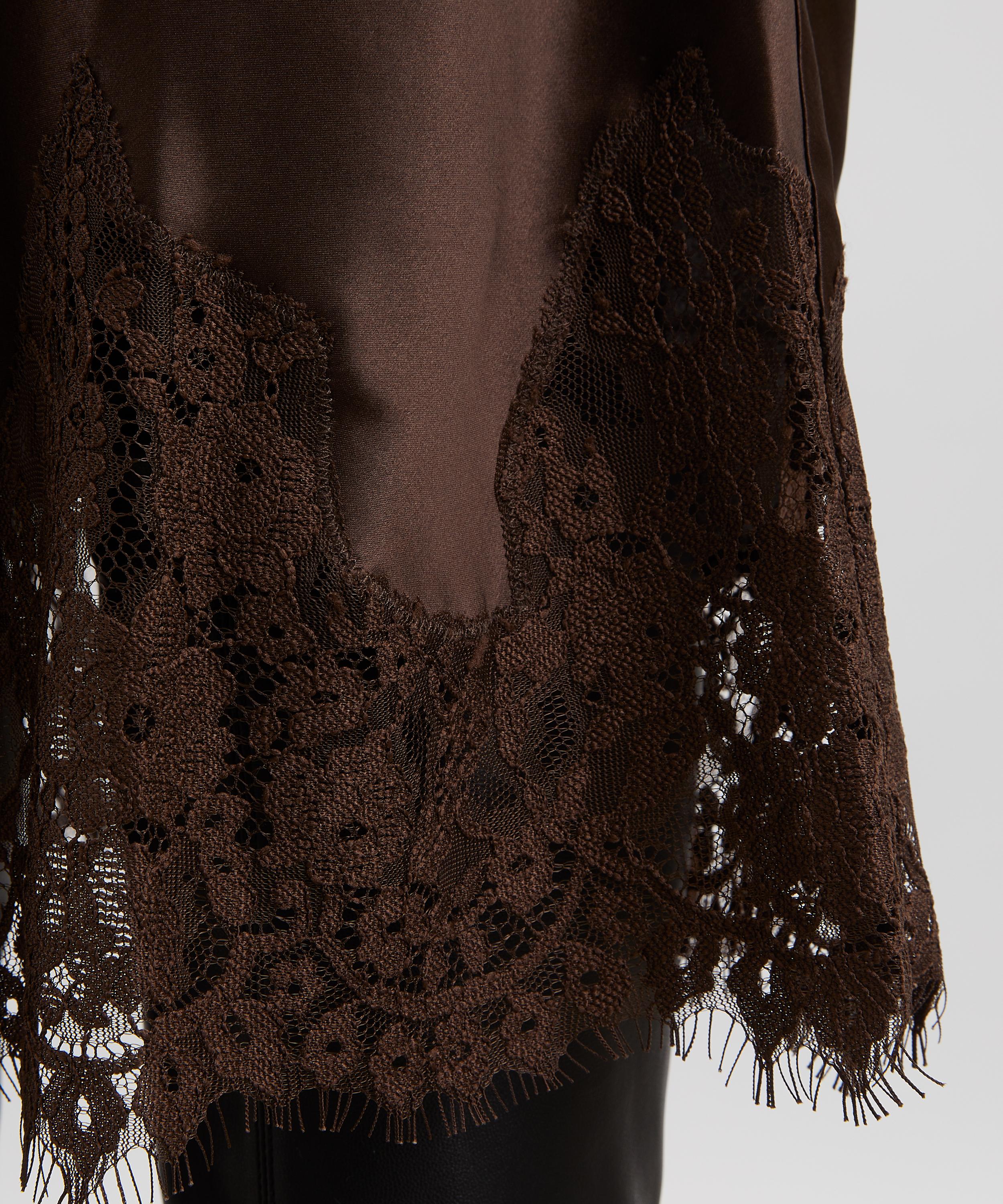 Reformation - Carolina Black Bean Silk Lace Skirt image number 4