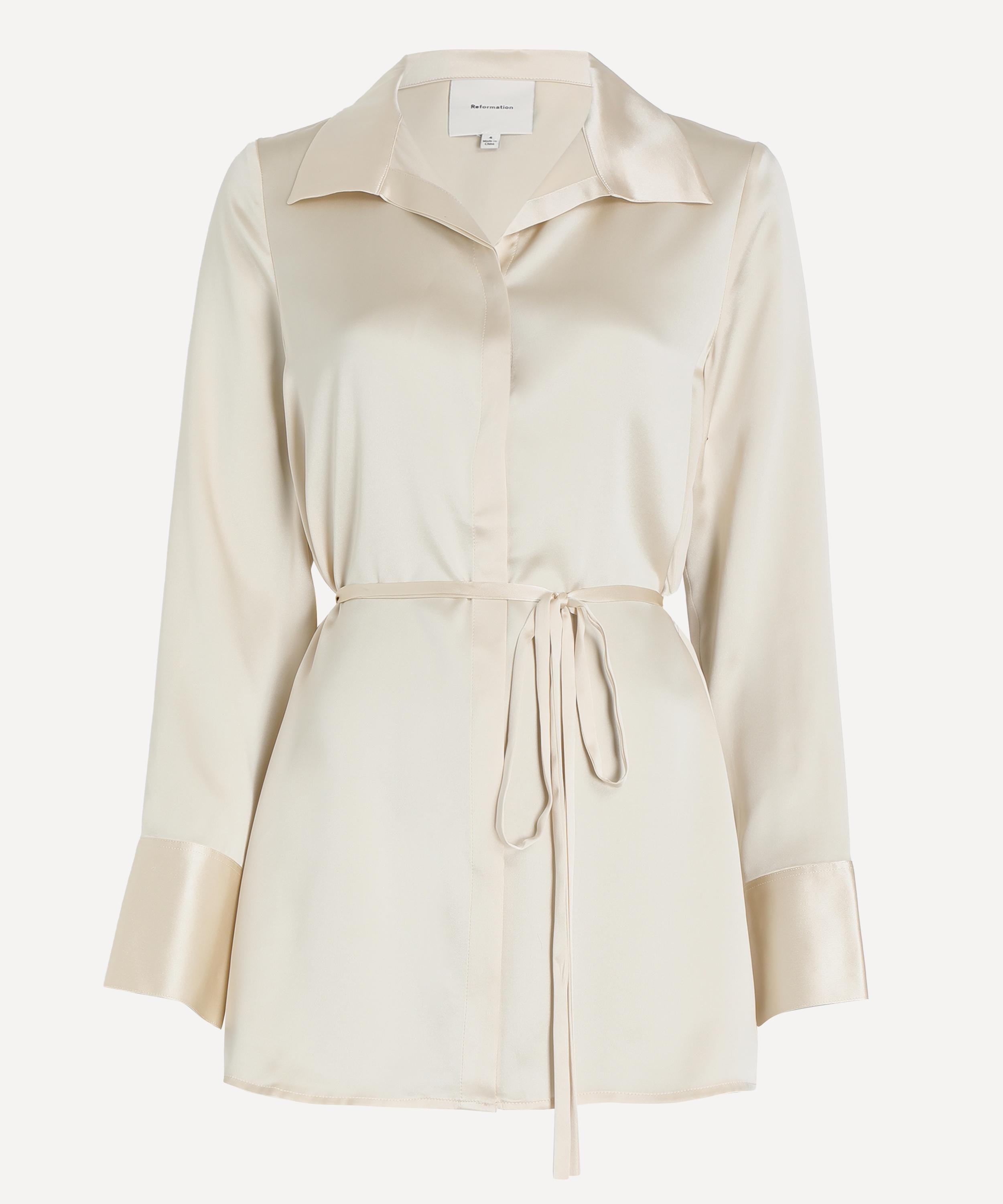 Reformation - Camilla Almond Silk Shirt