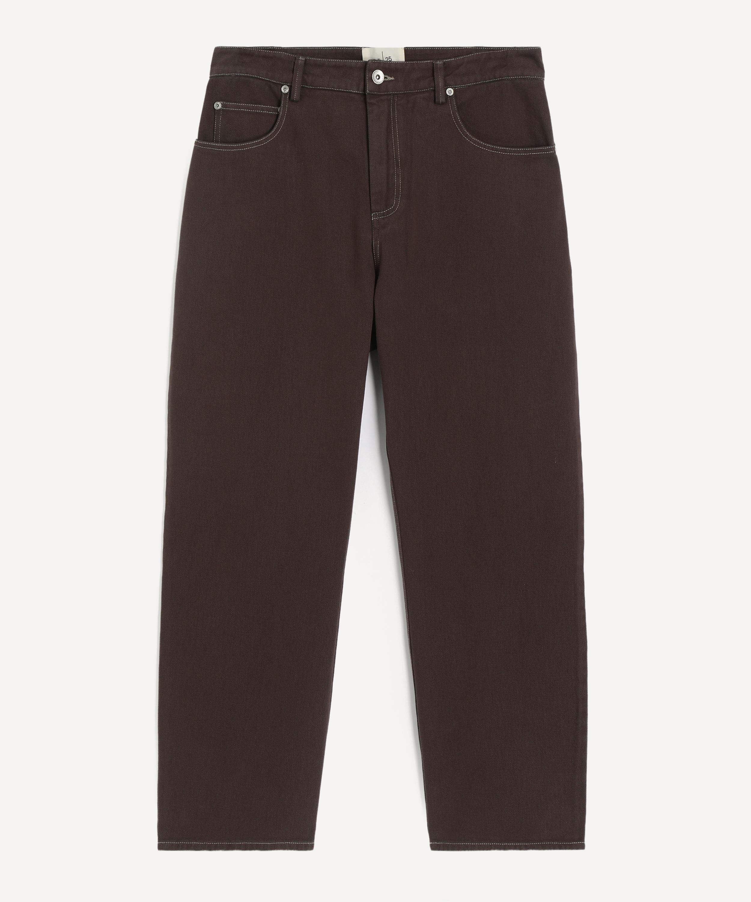 Folk - Soft Brown Twill Barrel-Leg Trousers