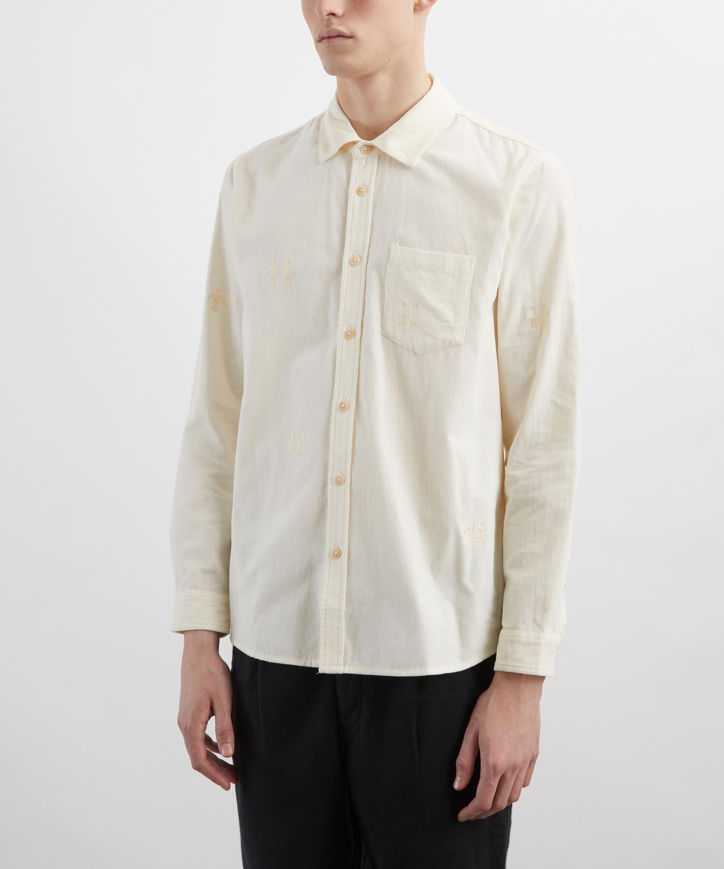Folk - Ecru Embroidery Direction Babycord Shirt image number 2