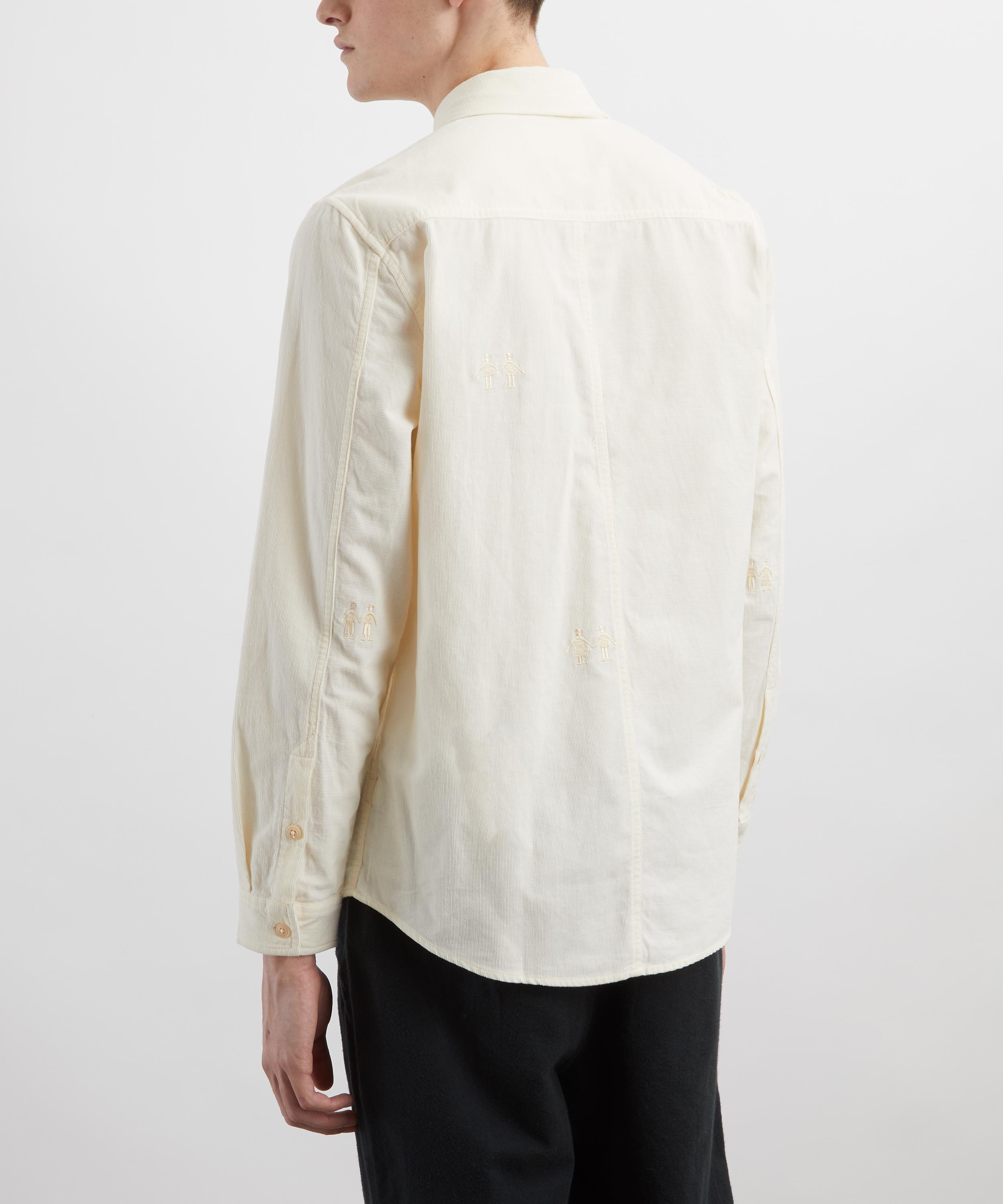 Folk - Ecru Embroidery Direction Babycord Shirt image number 3
