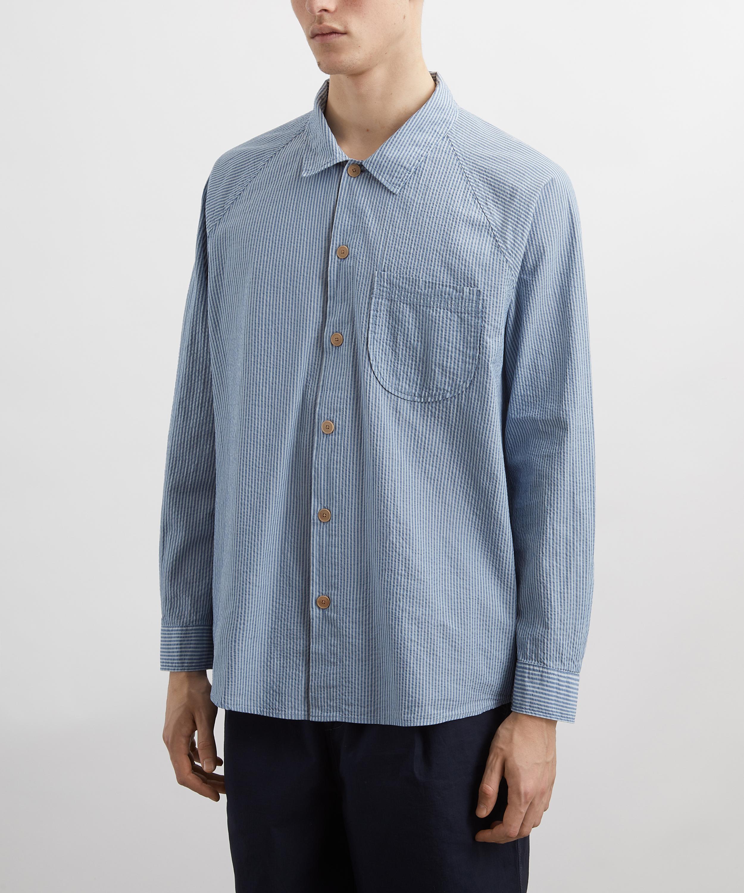 Folk - Blue Crinkle Stripe Raglan Shirt image number 2