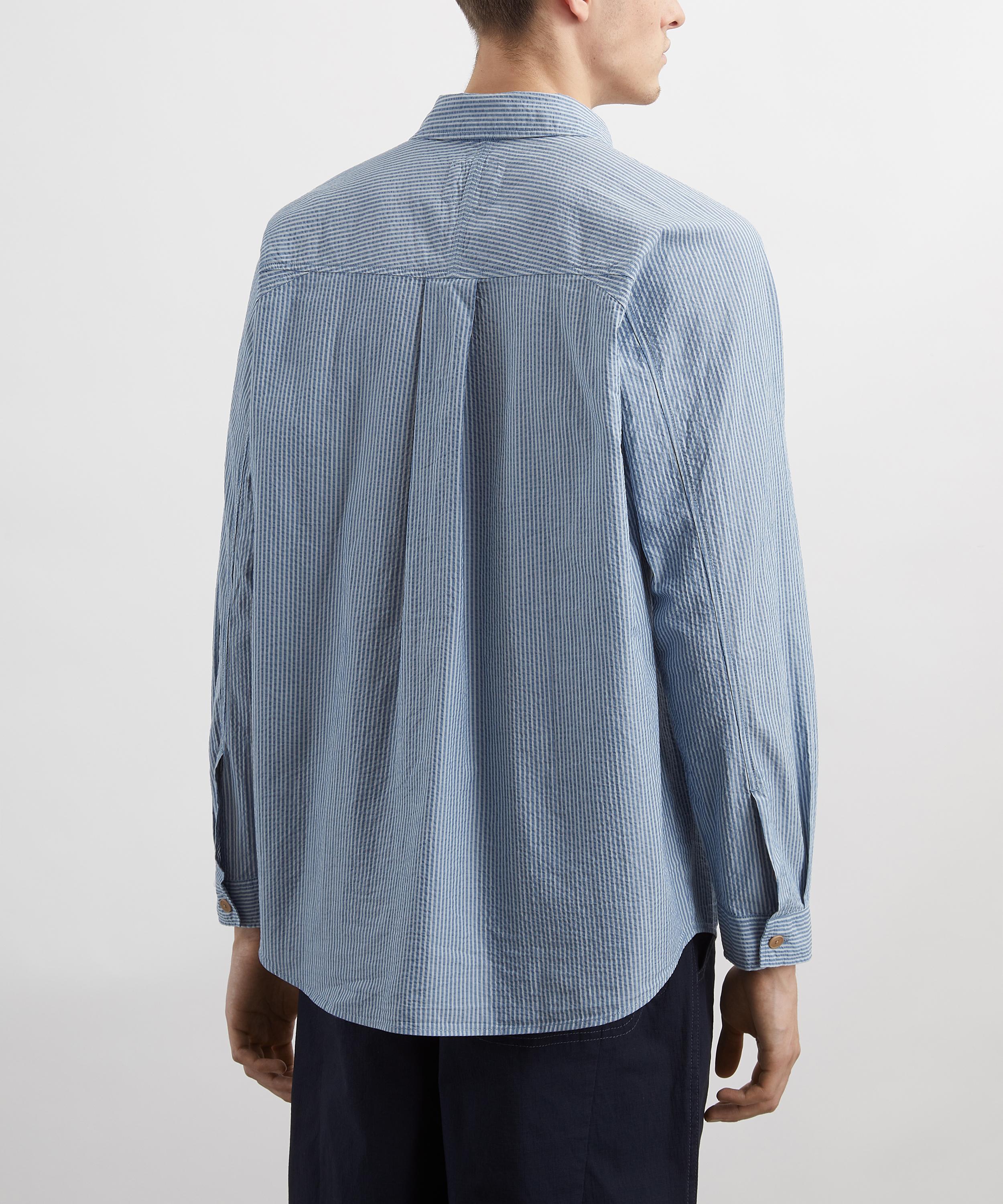 Folk - Blue Crinkle Stripe Raglan Shirt image number 3