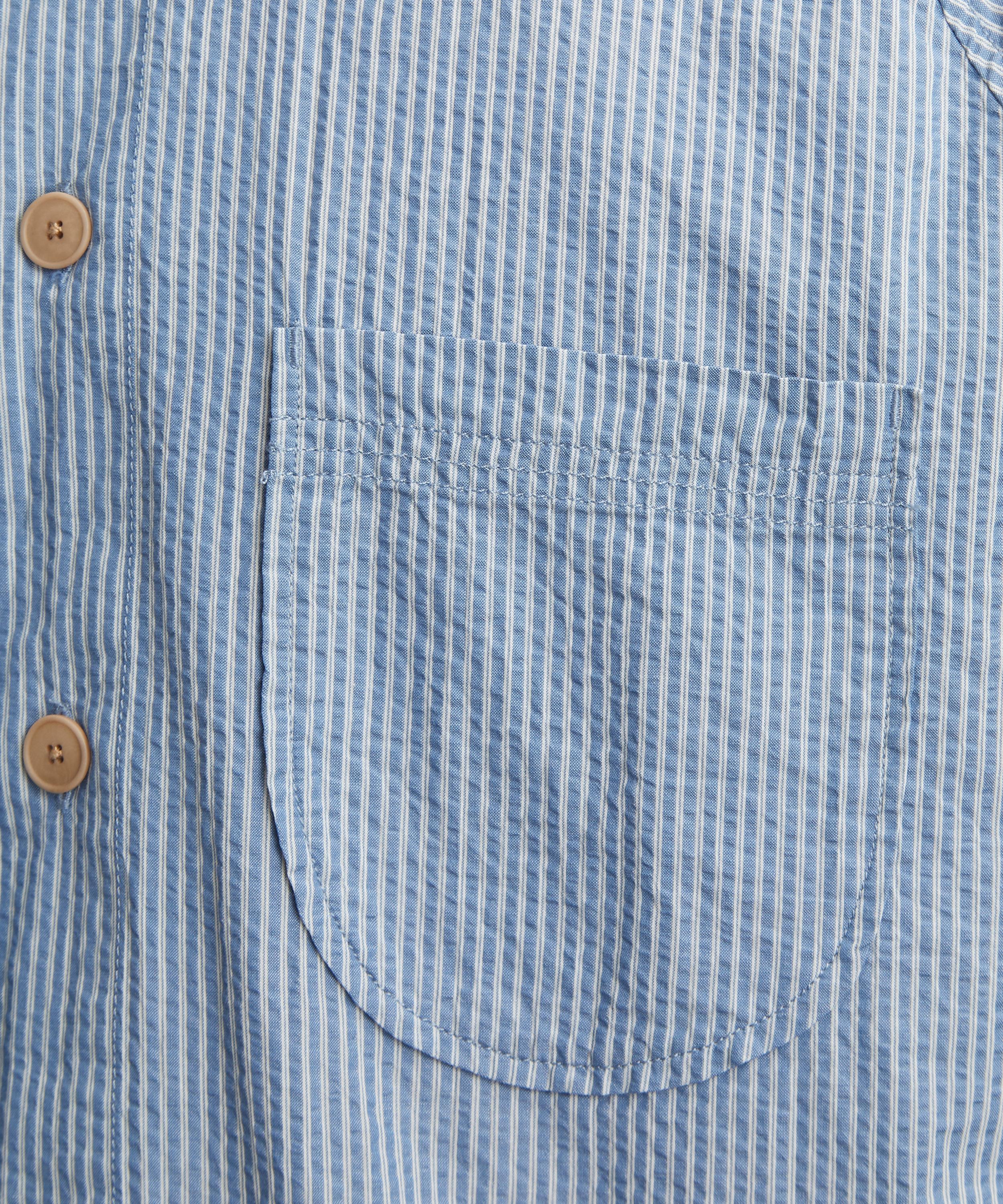 Folk - Blue Crinkle Stripe Raglan Shirt image number 4