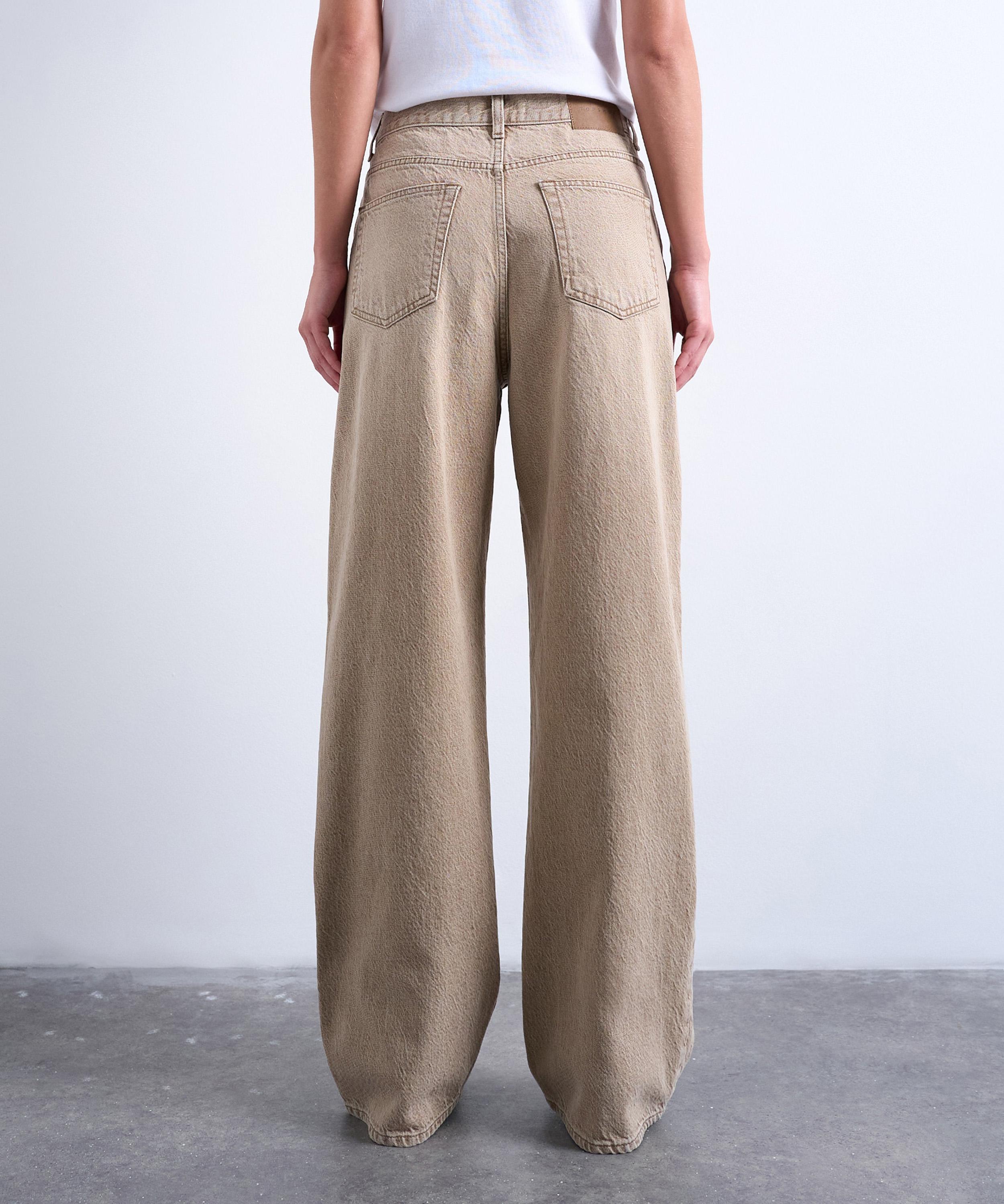 TOPSHOP - Washed Beige Column Mid Rise Jeans image number 3