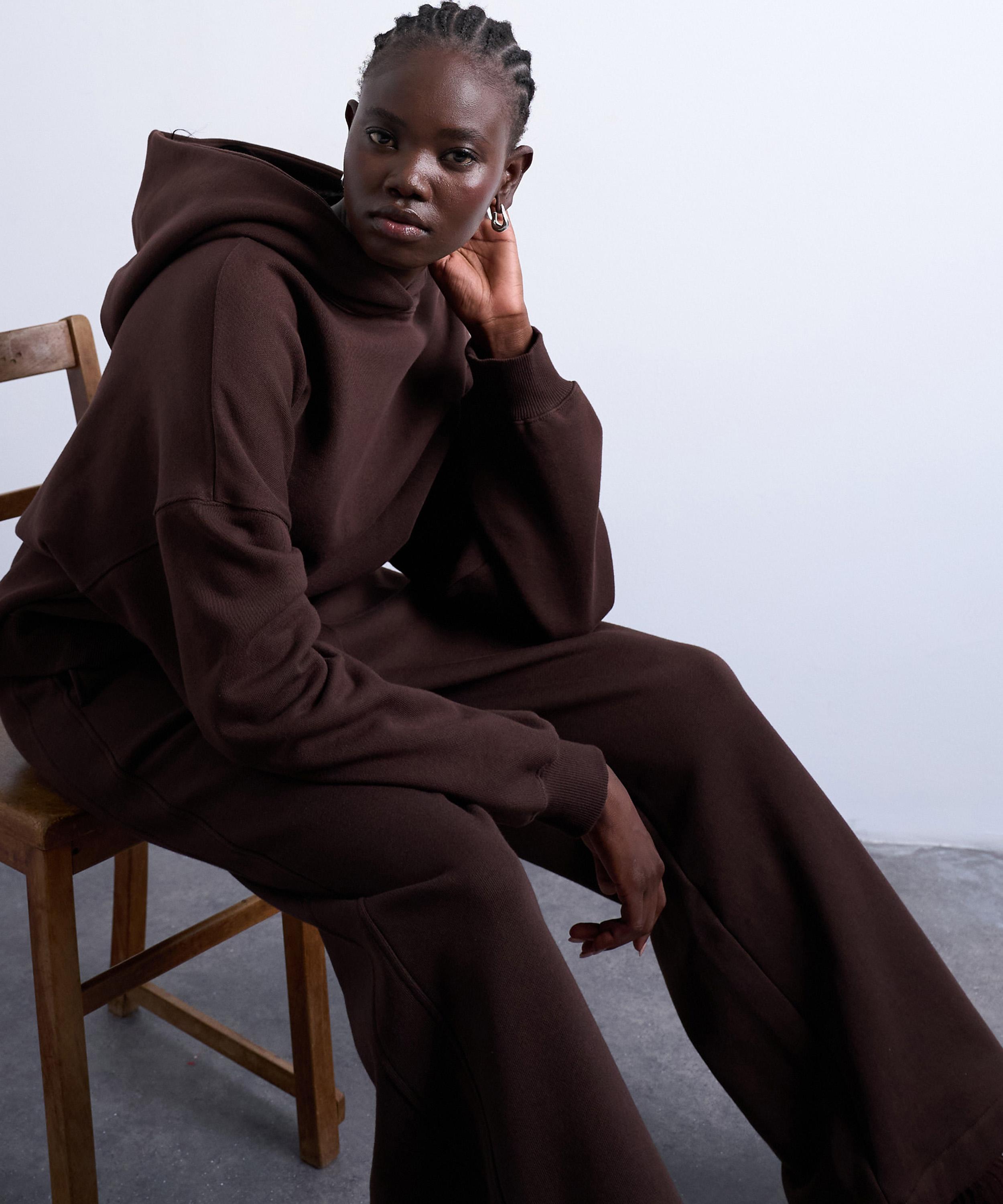 TOPSHOP - Chocolate Brown Premium Heavyweight Oversized Hoodie