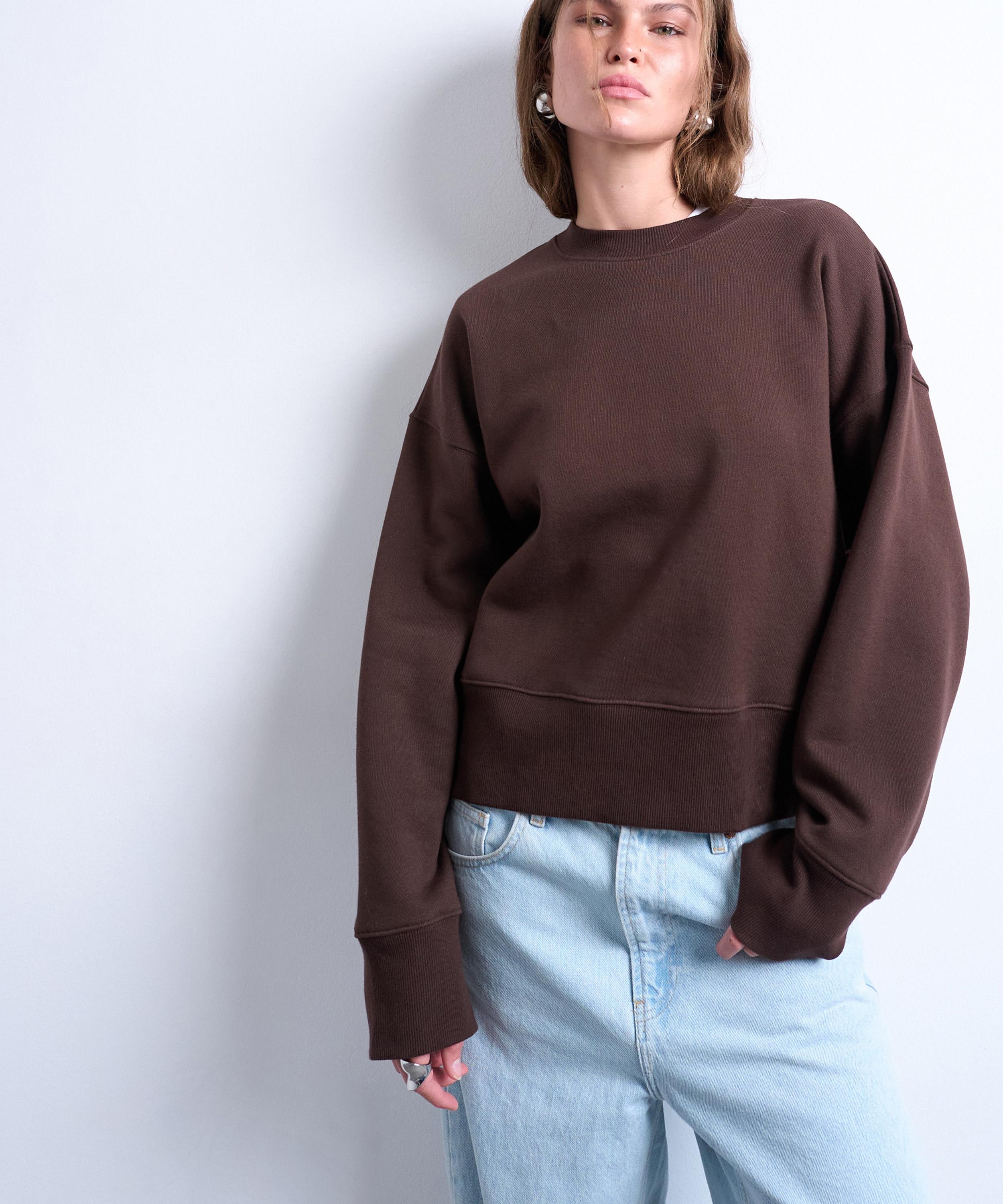 TOPSHOP - Chocolate Brown Premium Heavyweight Oversized Jumper