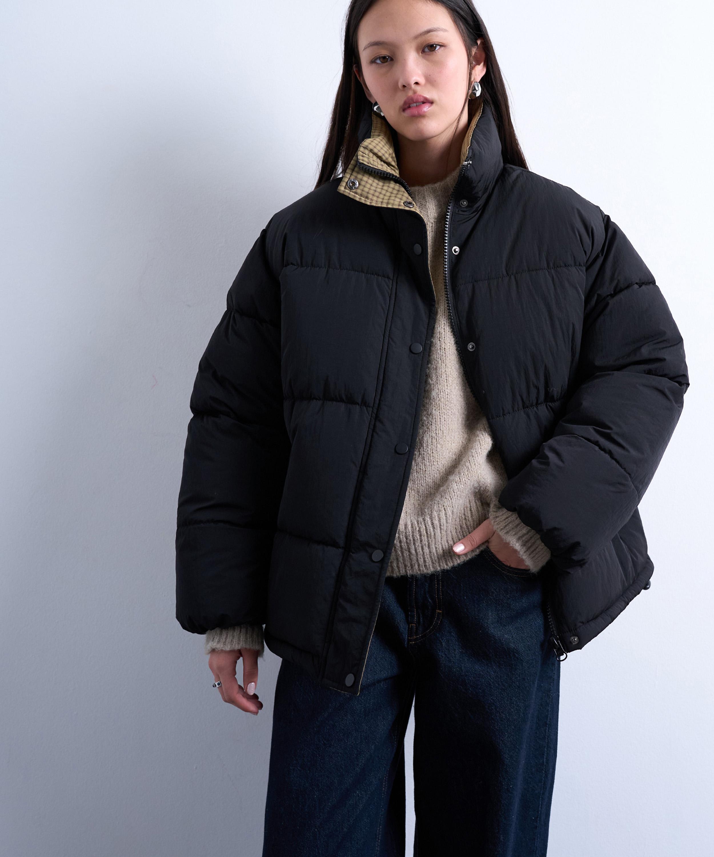 TOPSHOP - Internal Check Puffer Jacket