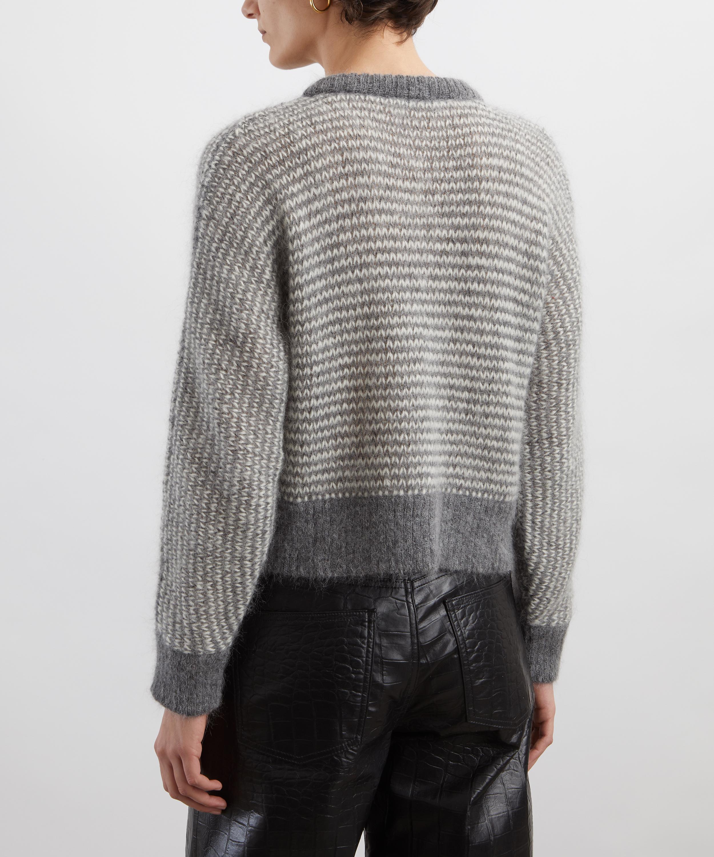 YMC - Foxtail Grey Stripe Merino Wool Cardigan image number 3