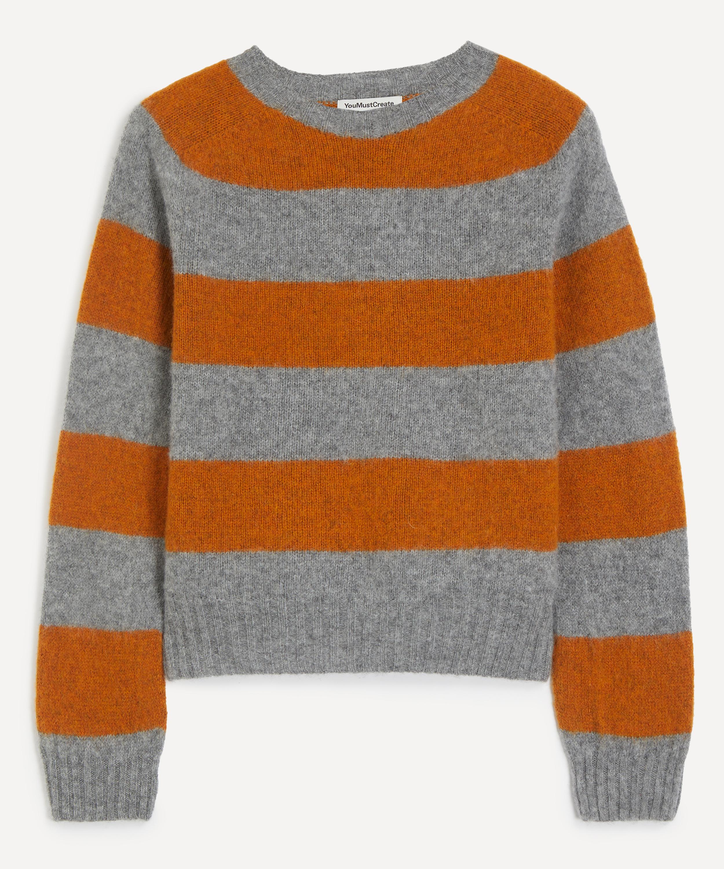 YMC - Jets Orange Stripe Lambswool Jumper