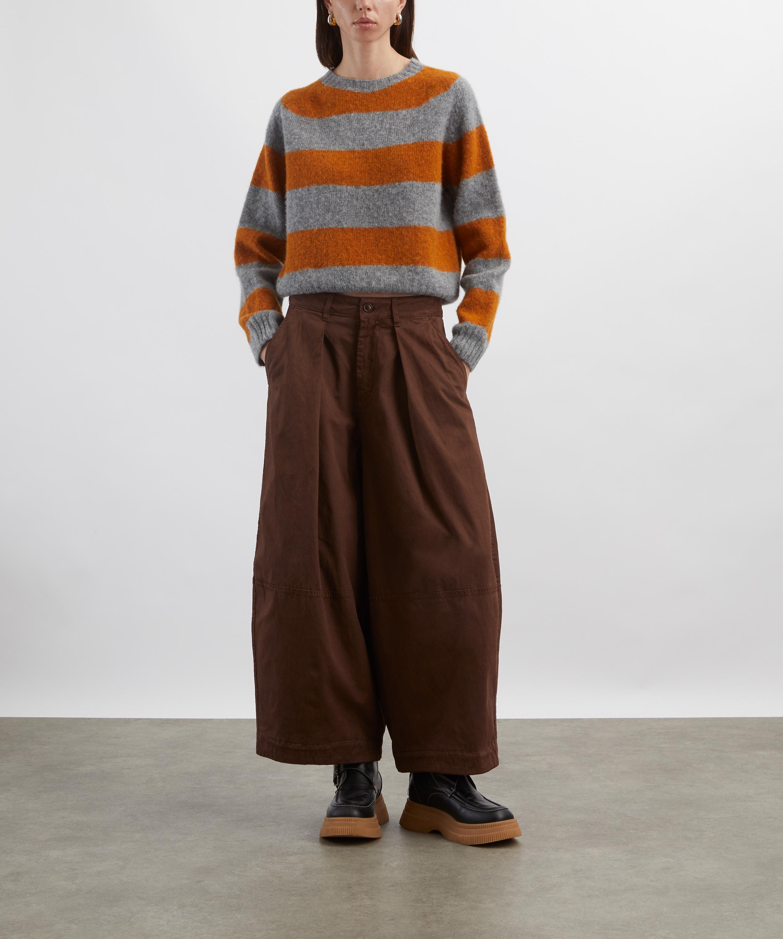 YMC - Jets Orange Stripe Lambswool Jumper image number 1