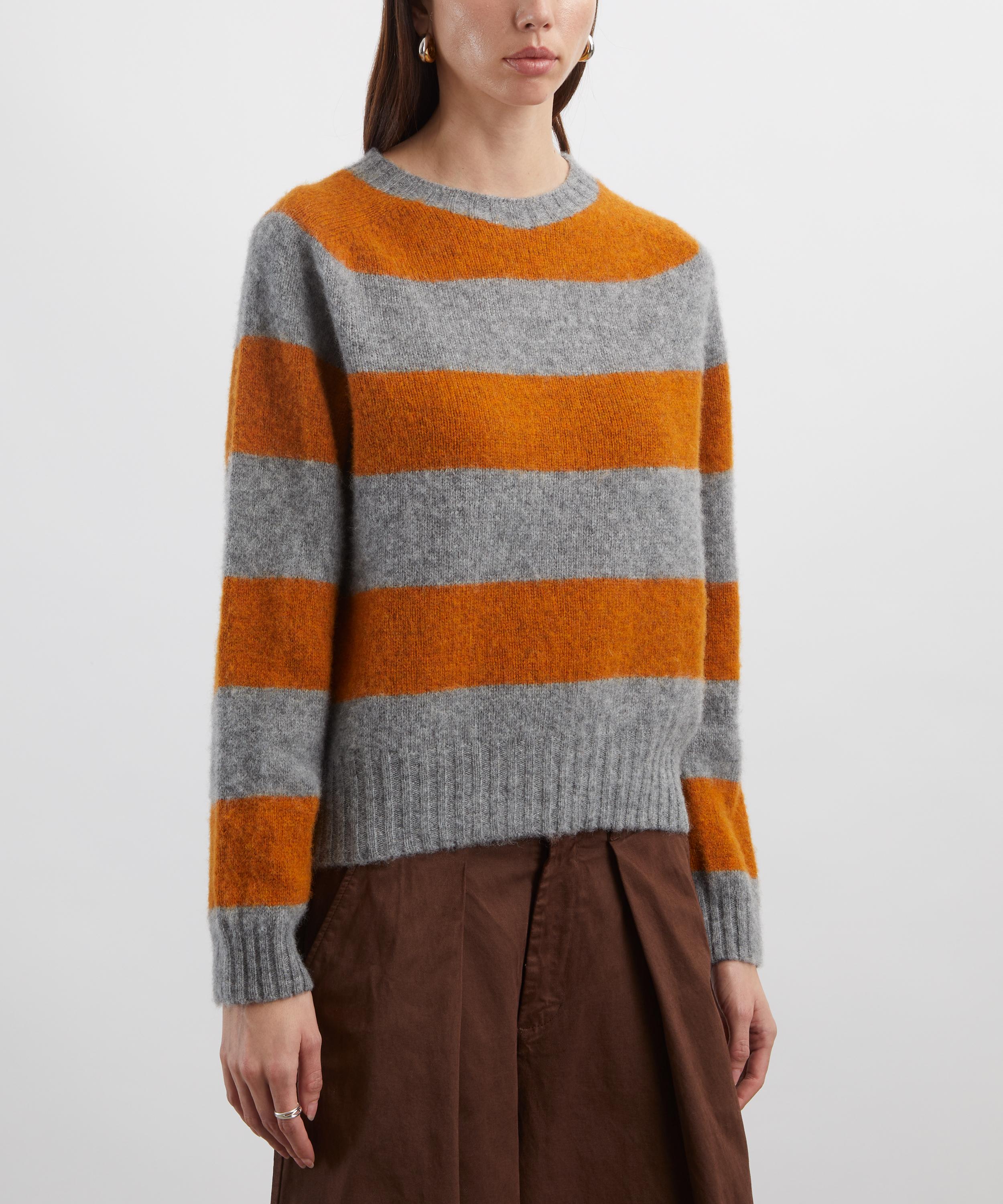 YMC - Jets Orange Stripe Lambswool Jumper image number 2