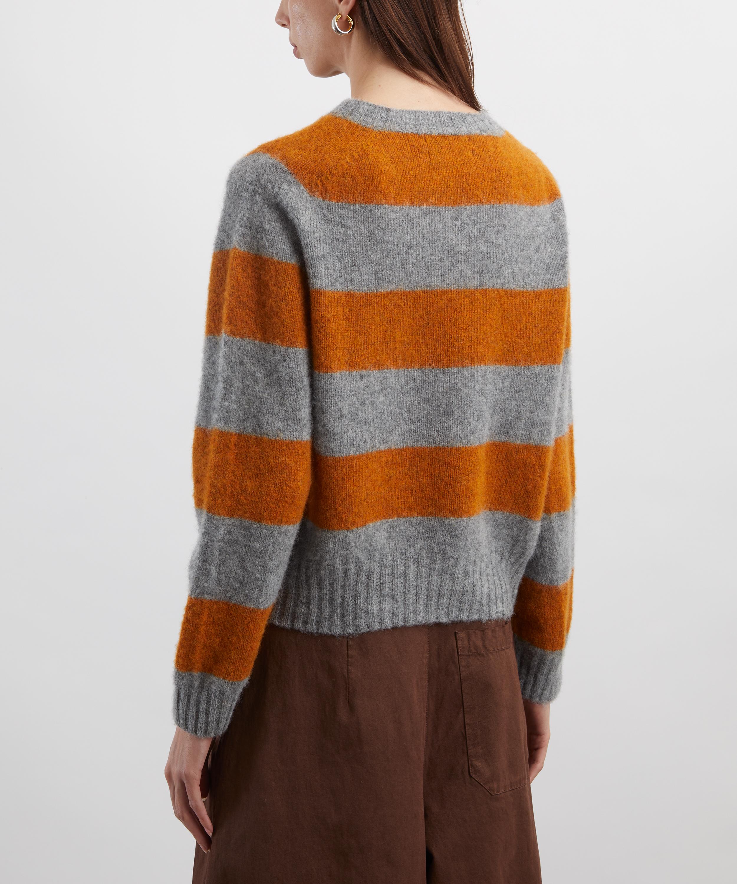 YMC - Jets Orange Stripe Lambswool Jumper image number 3
