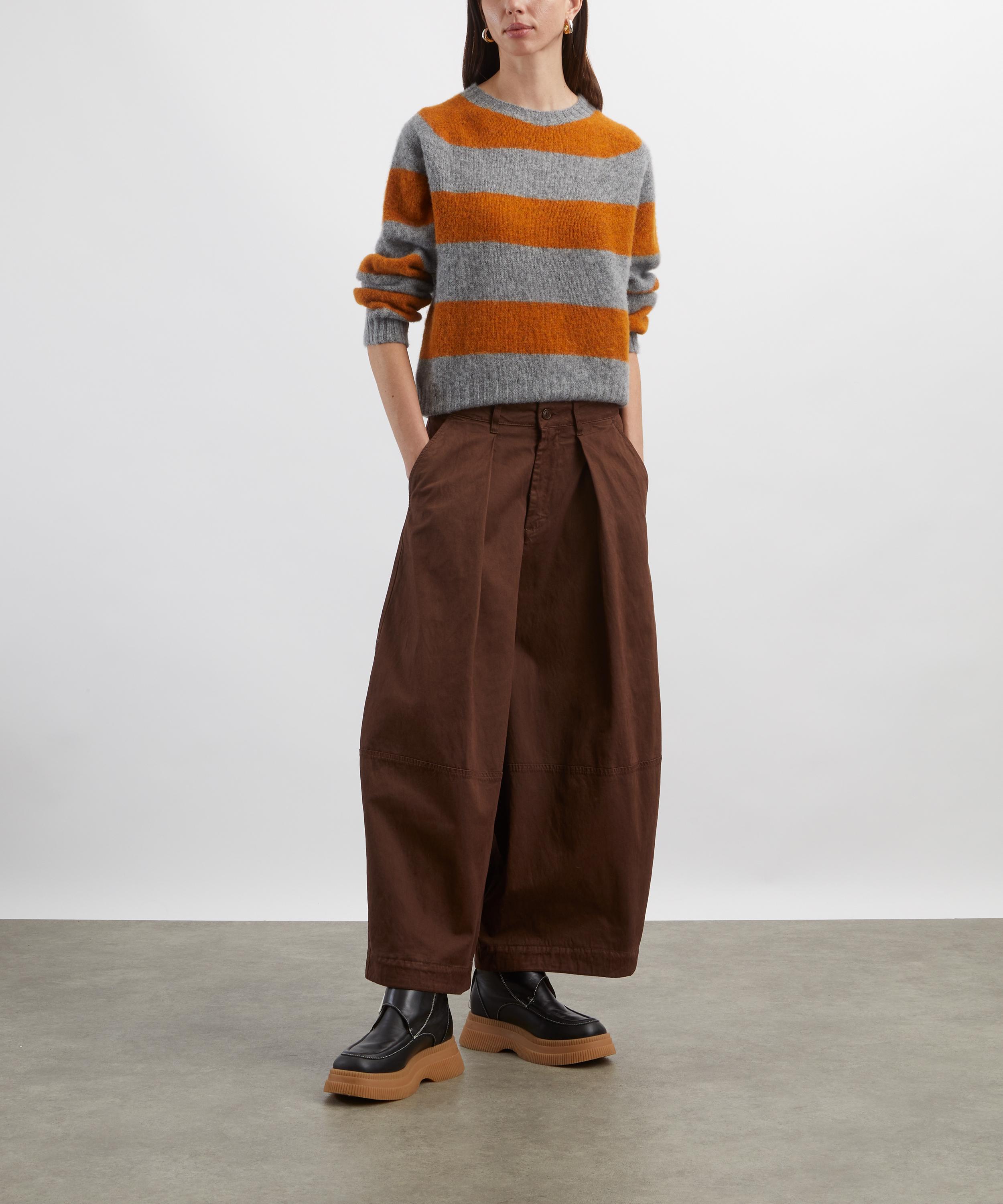 YMC - Brown Deadbeat Wide-Leg Trousers image number 1