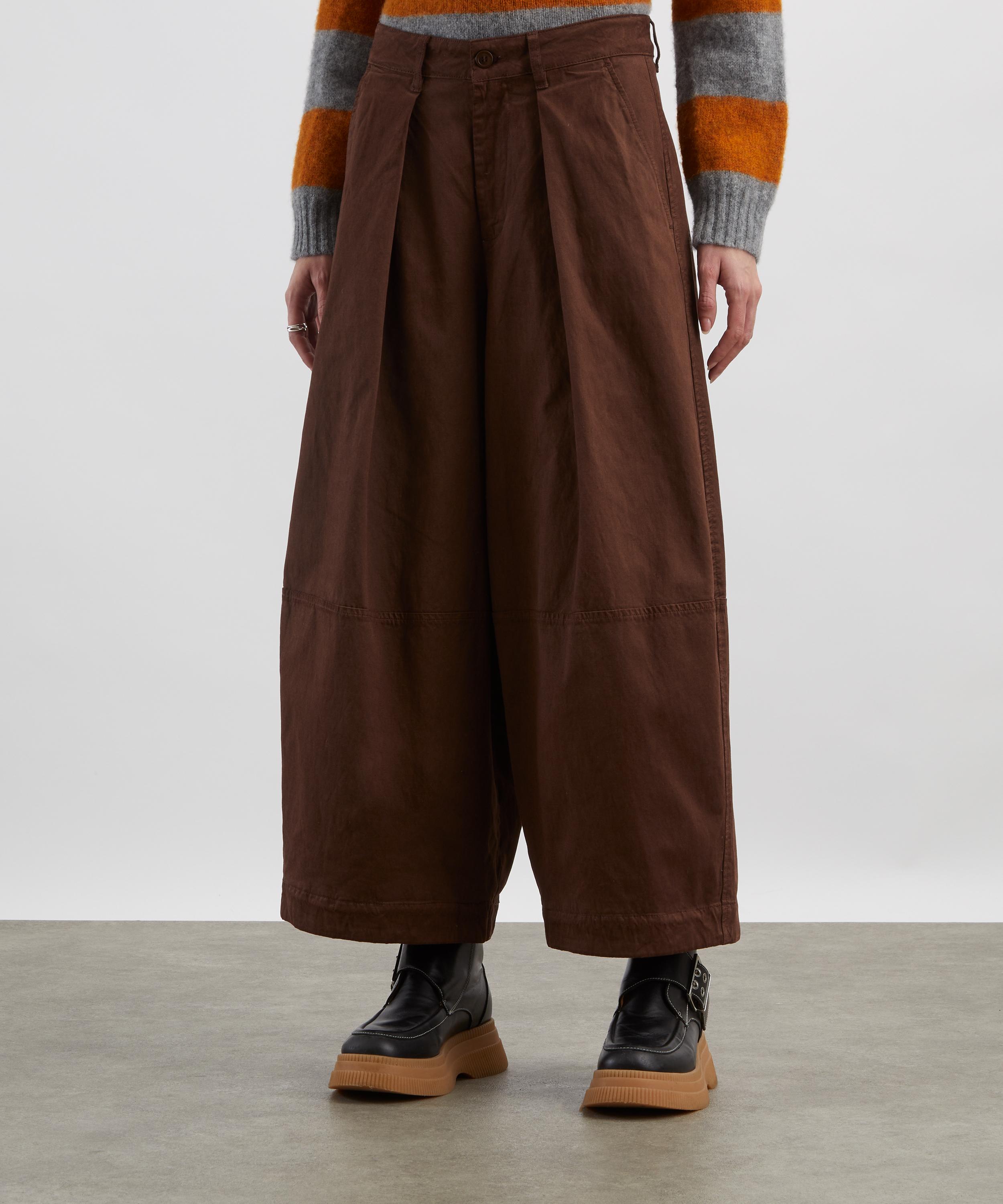 YMC - Brown Deadbeat Wide-Leg Trousers image number 2