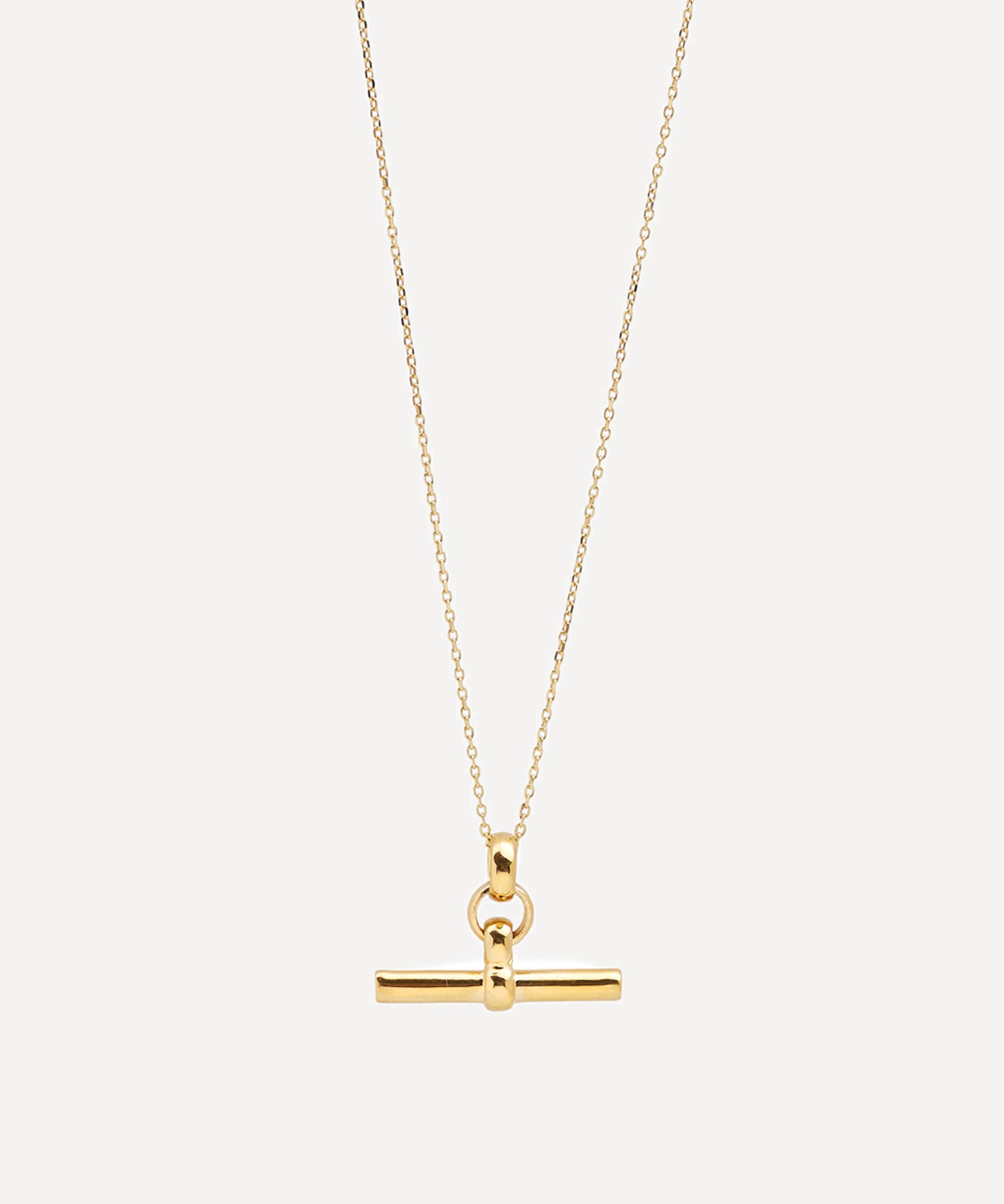 Tilly Sveaas - 18ct Gold-Plated Small T-Bar Pendant Necklace