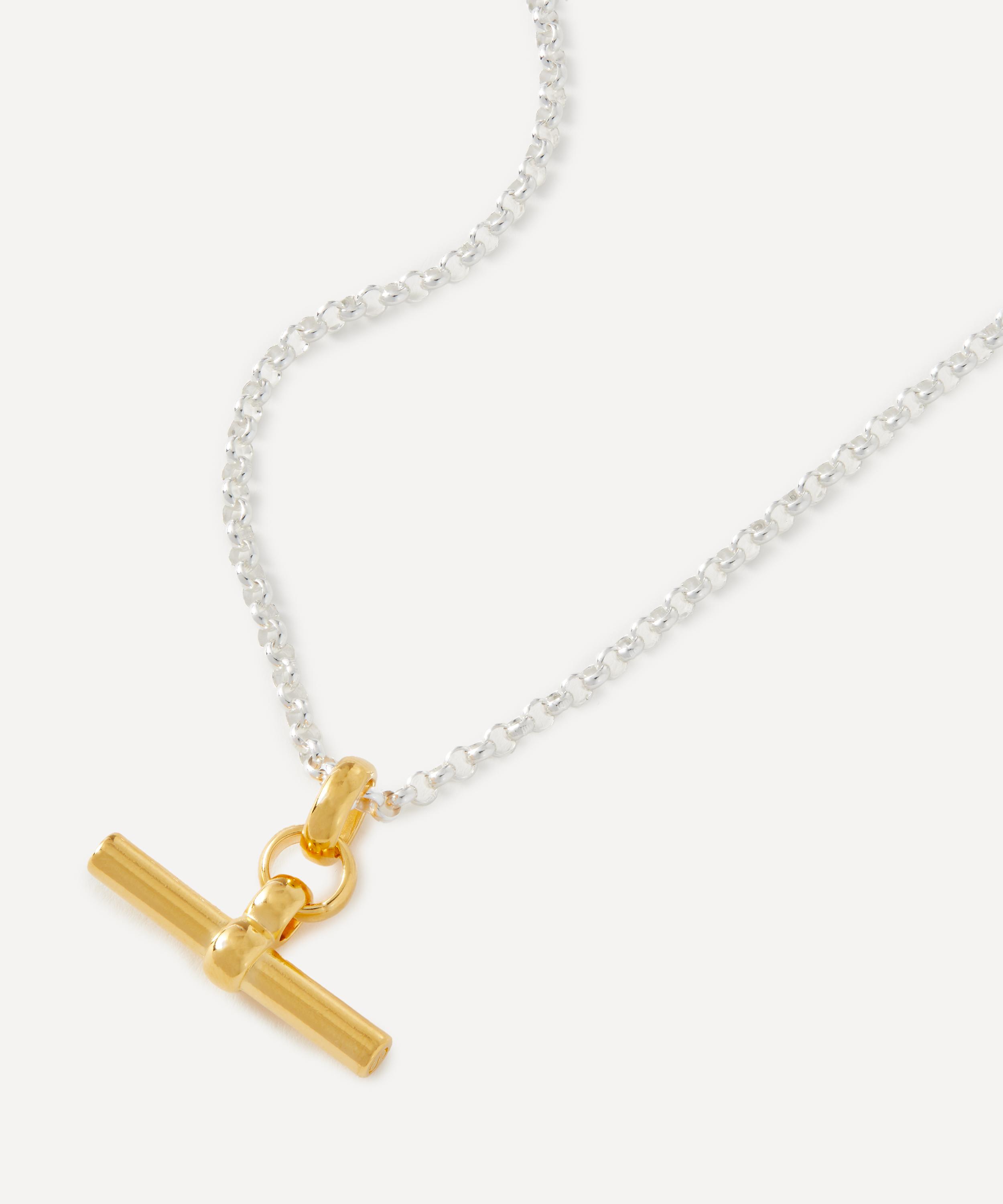 Tilly Sveaas - Mixed Metal T-Bar Pendant Necklace