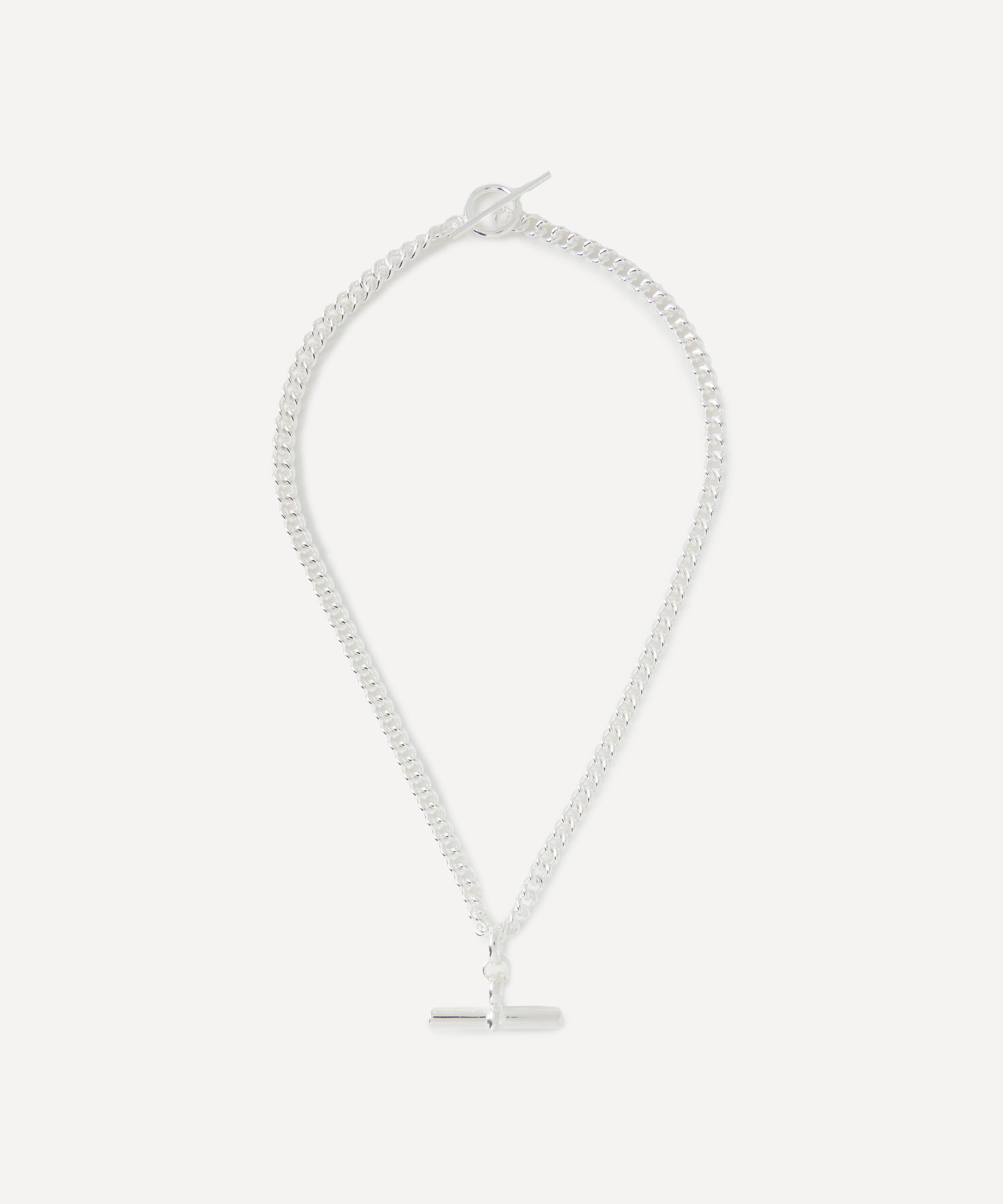 Tilly Sveaas - Sterling Silver T-Bar Curb Chain Necklace image number 1