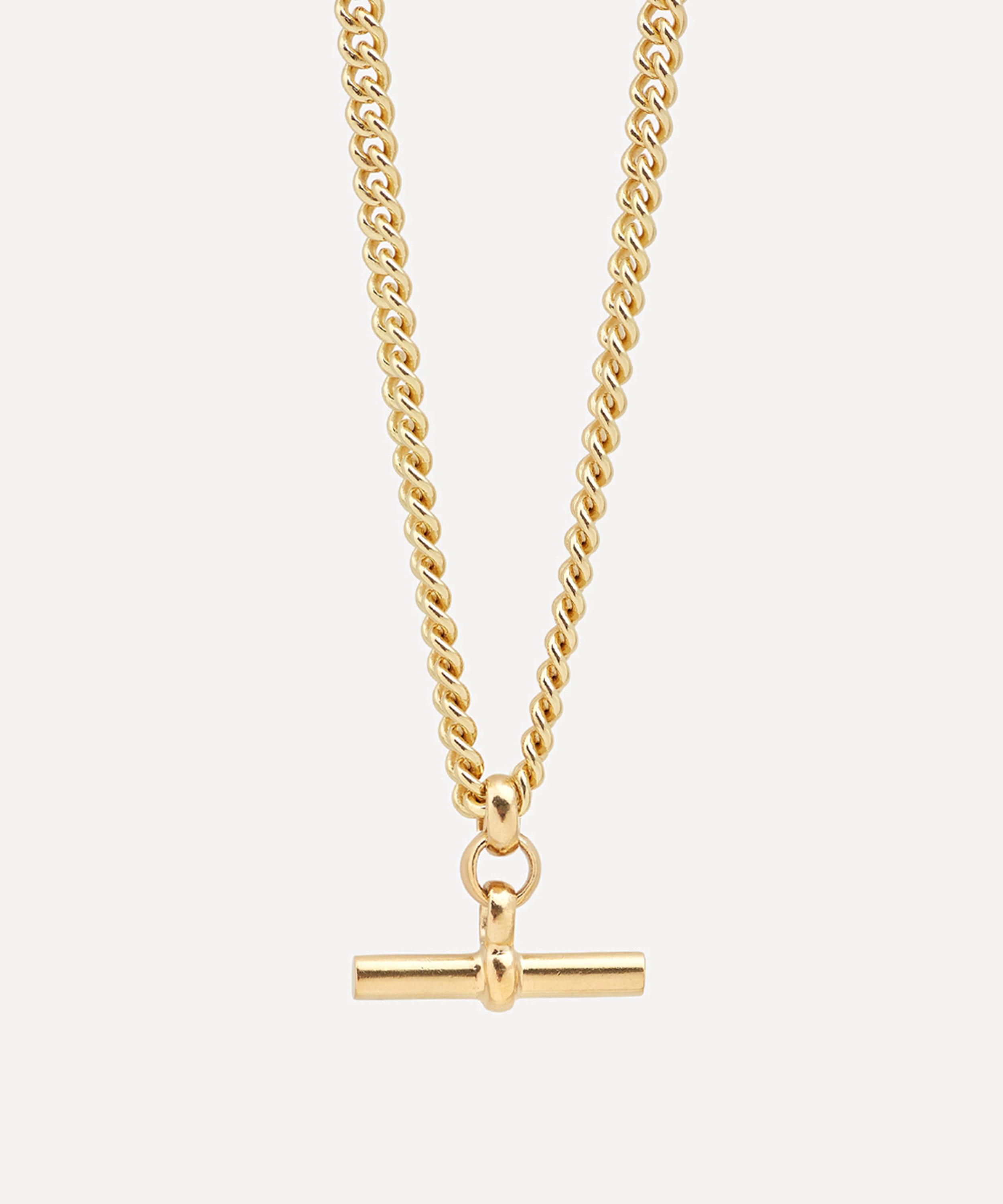 Tilly Sveaas - 18ct Gold-Plated T-Bar Curb Chain Necklace image number 0