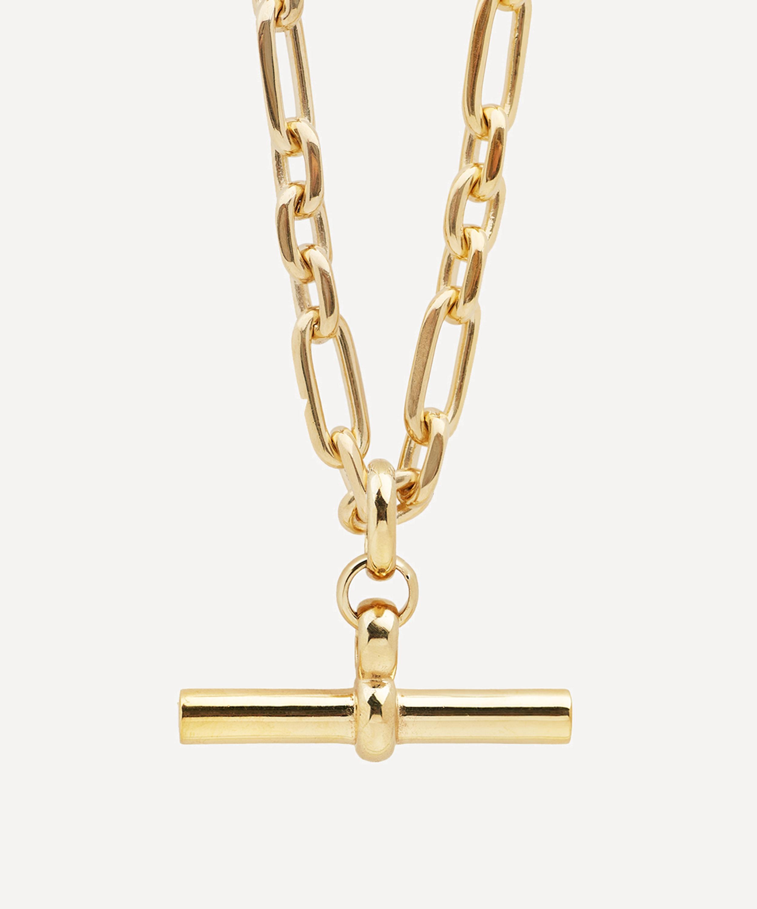 Tilly Sveaas - 18ct Gold-Plated Giant T-Bar Watch Chain Necklace image number 0