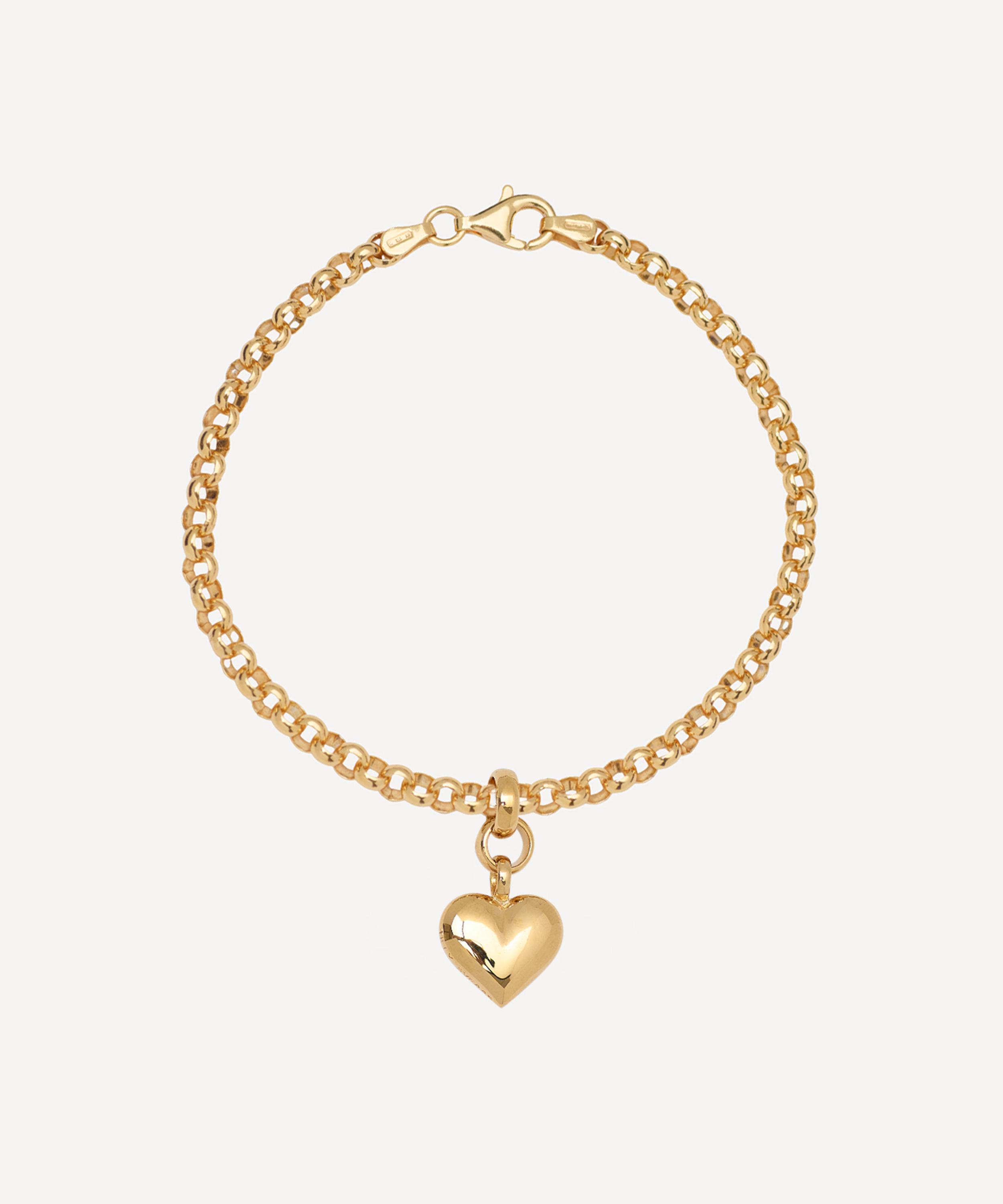 Tilly Sveaas - 18ct Gold-Plated Small Heart Belcher Chain Bracelet image number 0