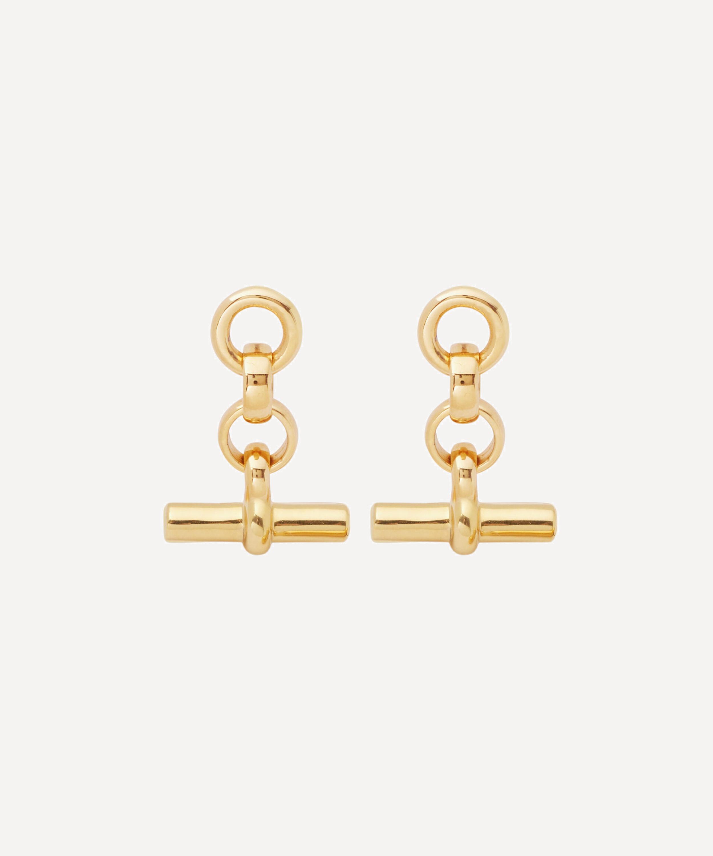 Tilly Sveaas - 18ct Gold-Plated T-Bar Drop Earrings