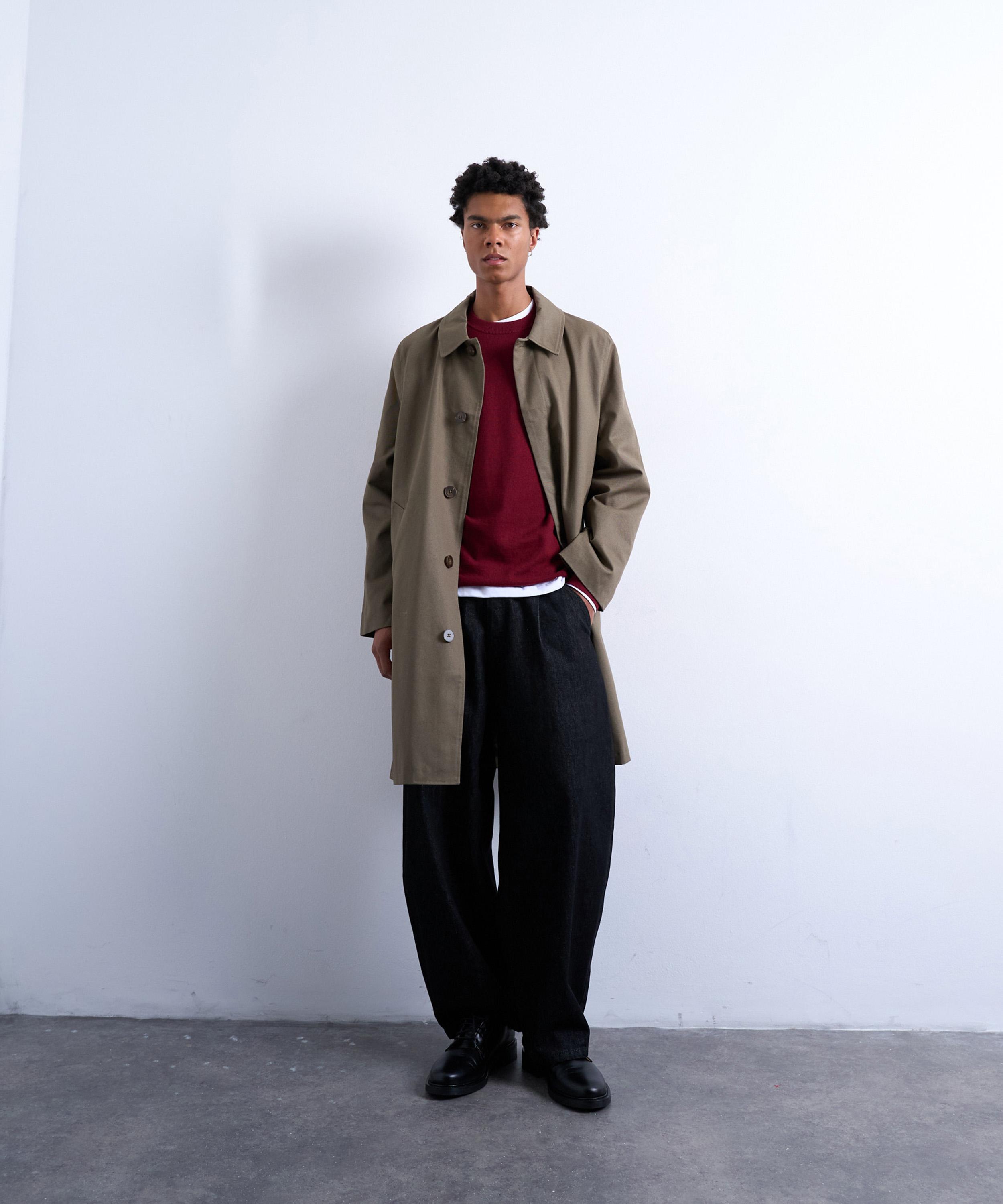 TOPMAN - Khaki Cotton Mac Coat