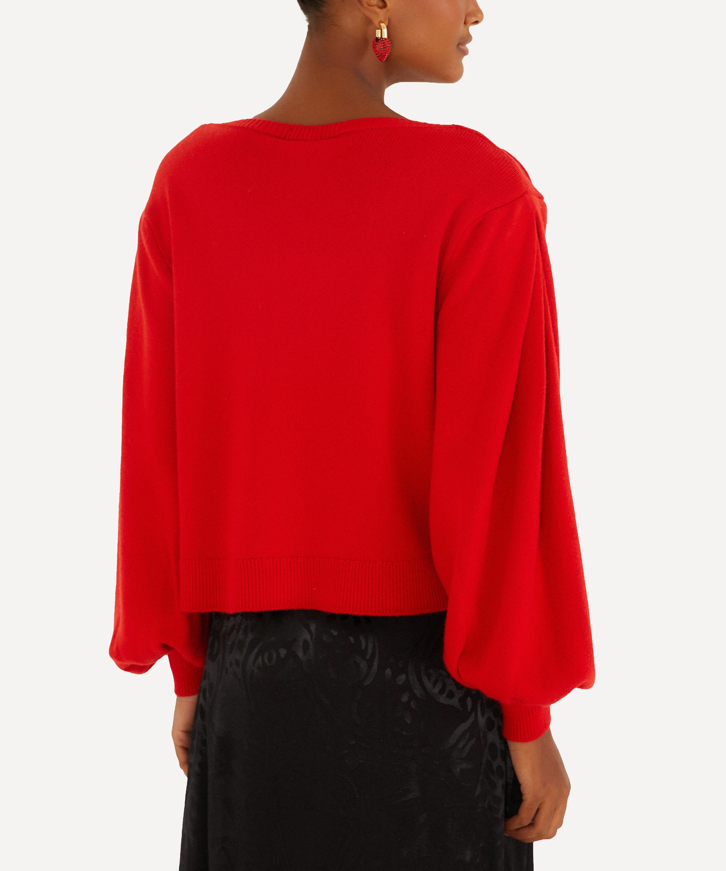 FARM Rio - Red Heartful Knit Cardigan image number 1