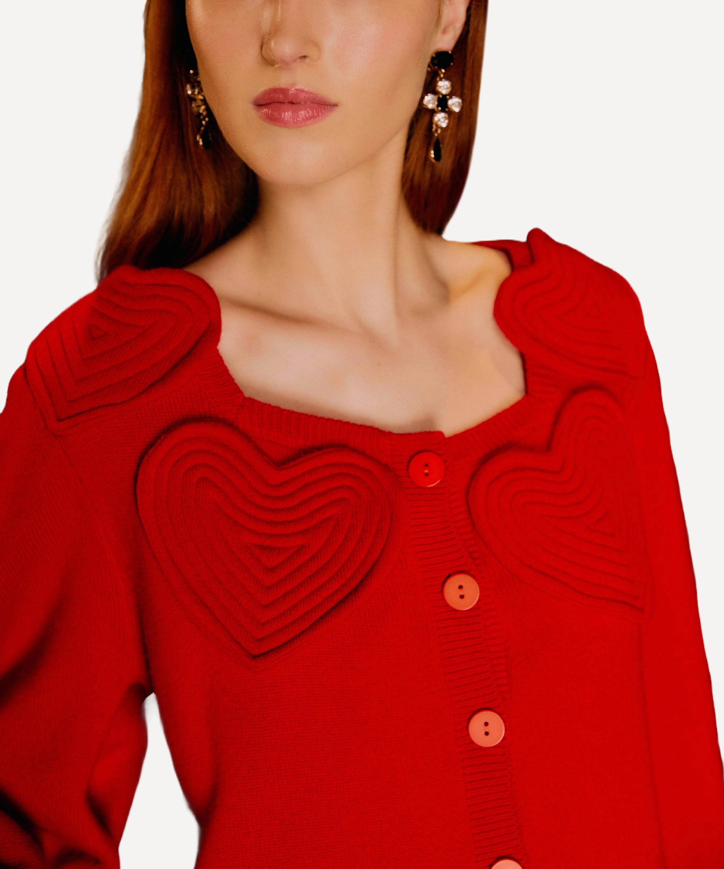 FARM Rio - Red Heartful Knit Cardigan image number 2