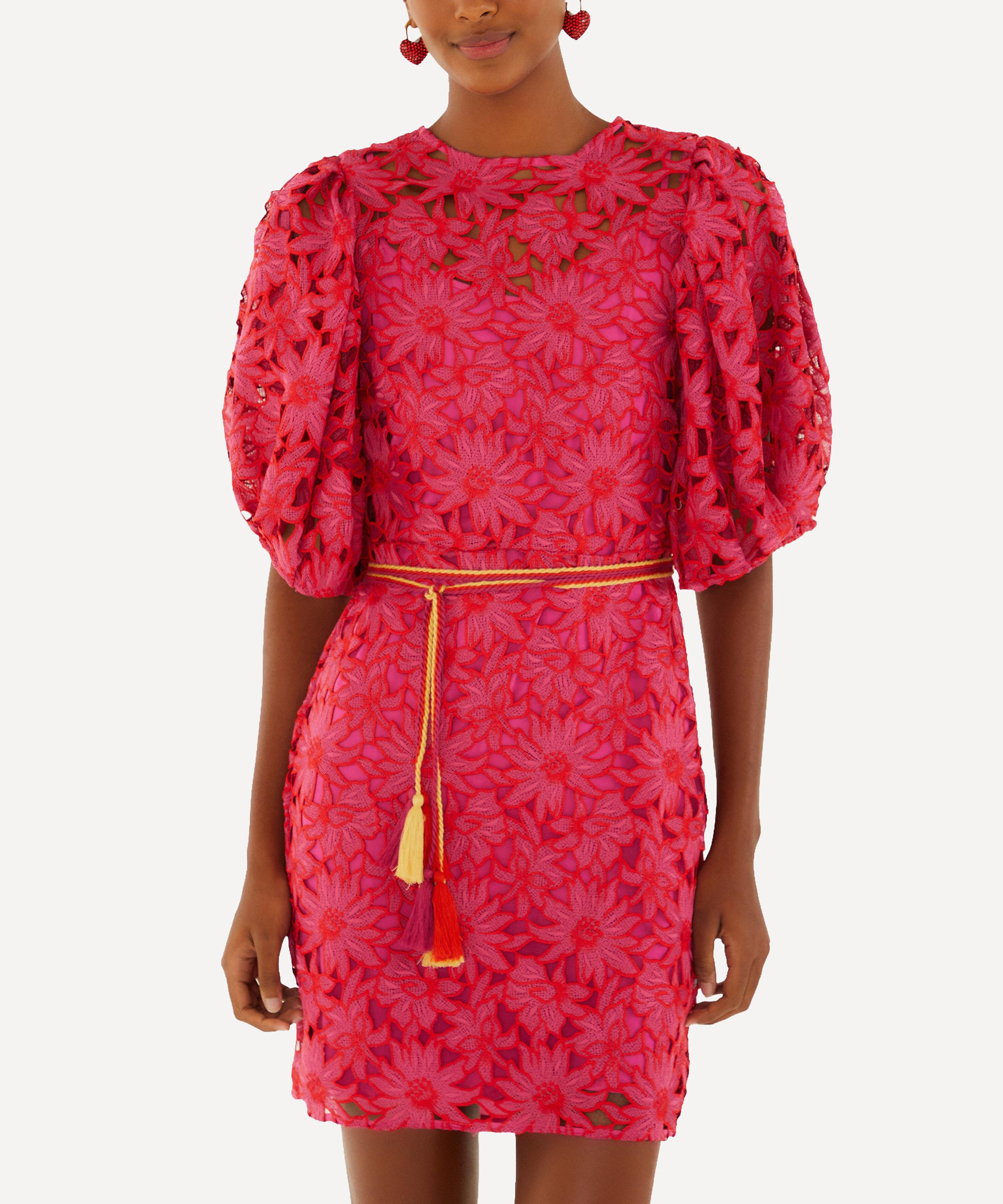 FARM Rio - Pink Flowered Lace Mini Dress image number 0