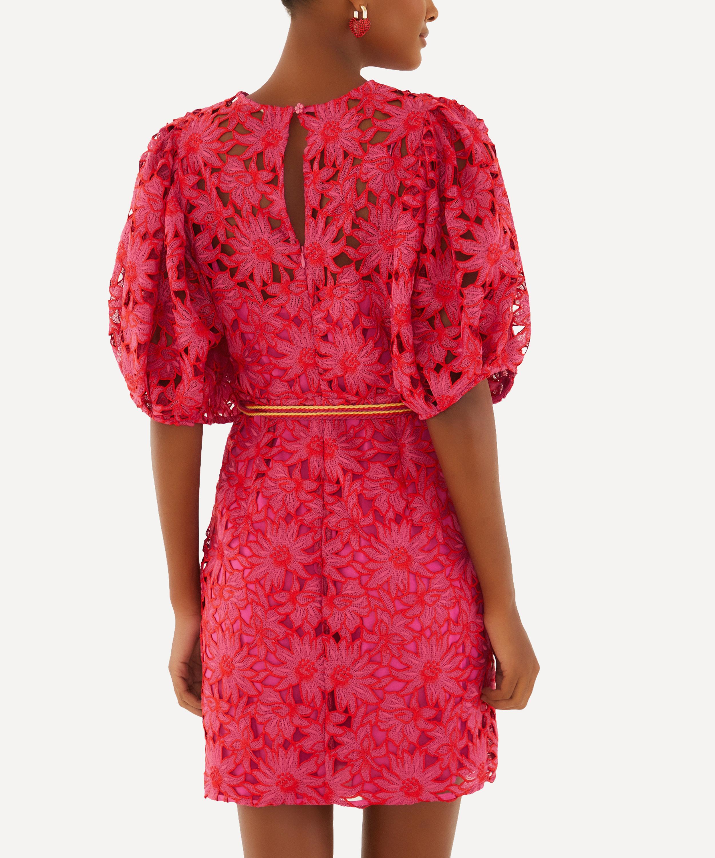 FARM Rio - Pink Flowered Lace Mini Dress image number 1