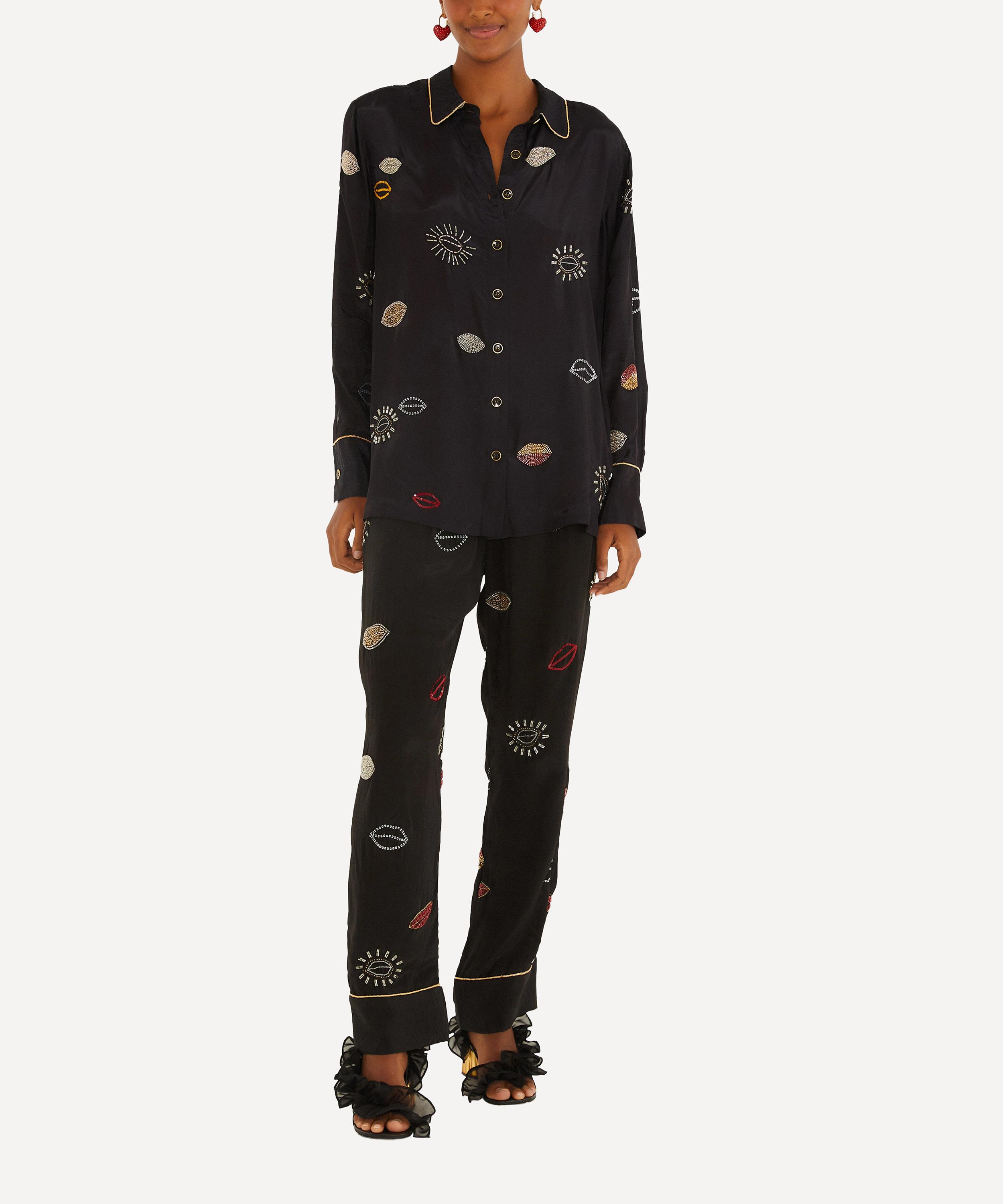 FARM Rio - Black Beaded Kisses Pyjama Shirt image number 0