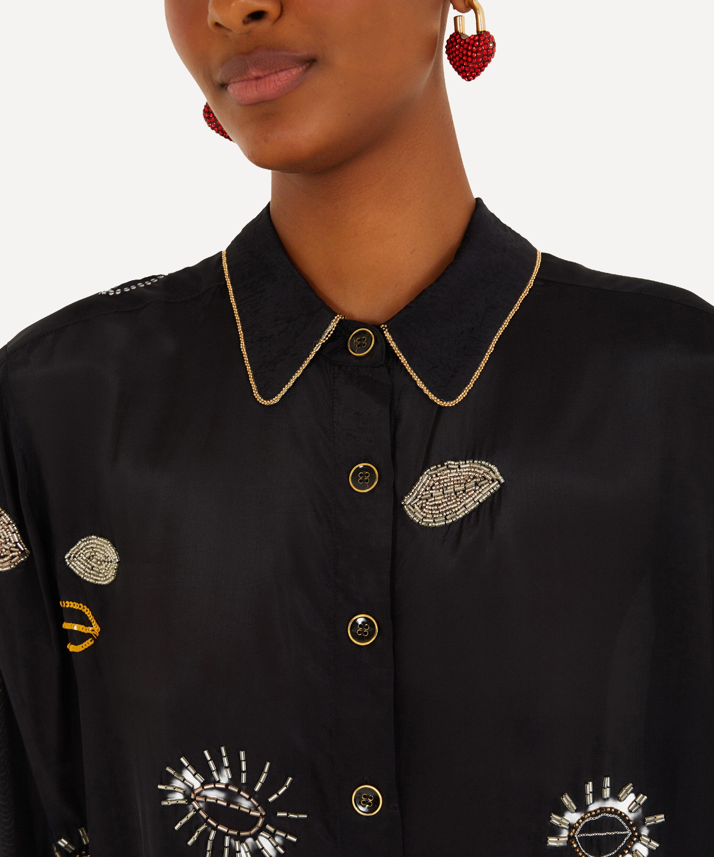 FARM Rio - Black Beaded Kisses Pyjama Shirt image number 2