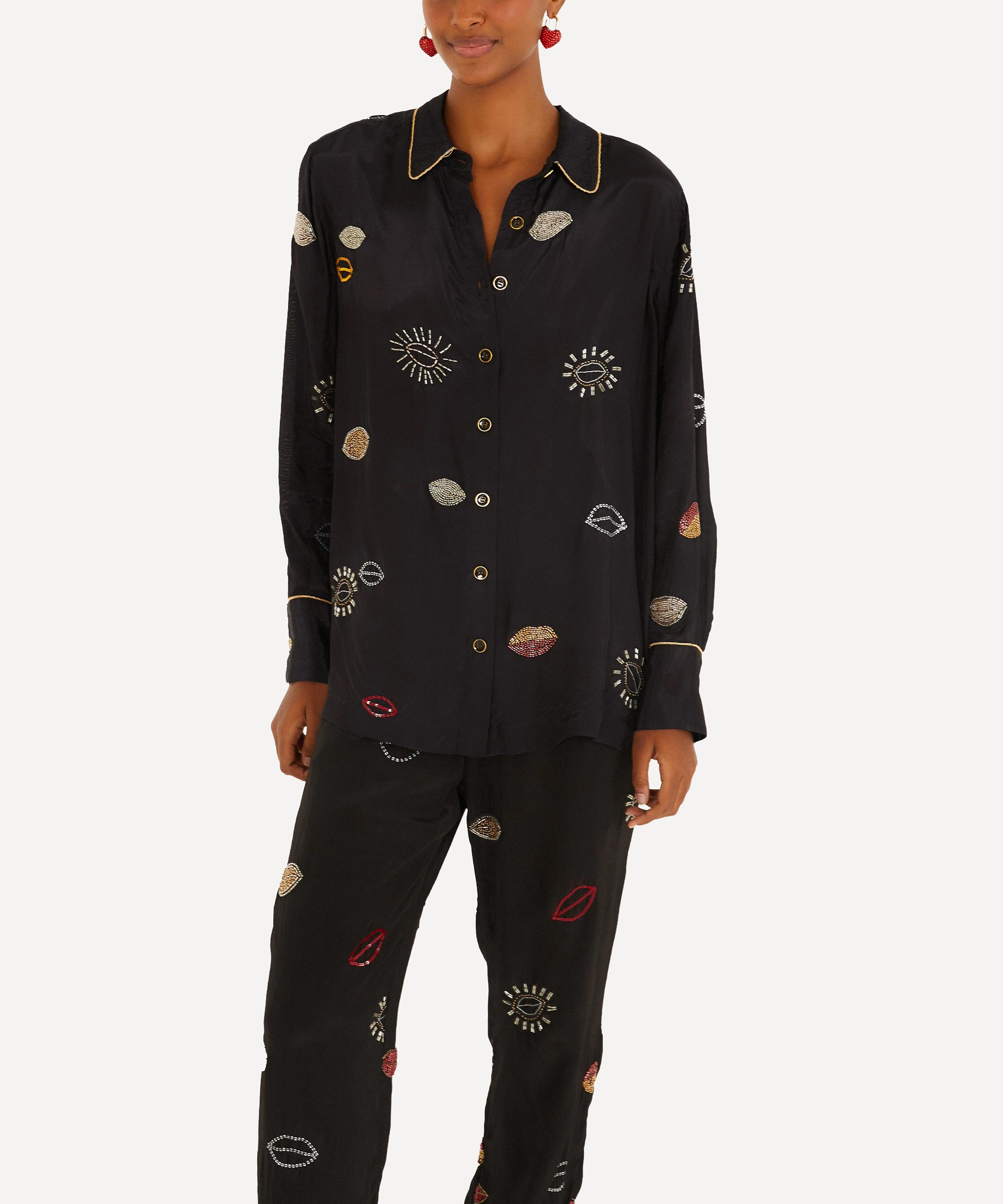 FARM Rio - Black Beaded Kisses Pyjama Trousers image number 0