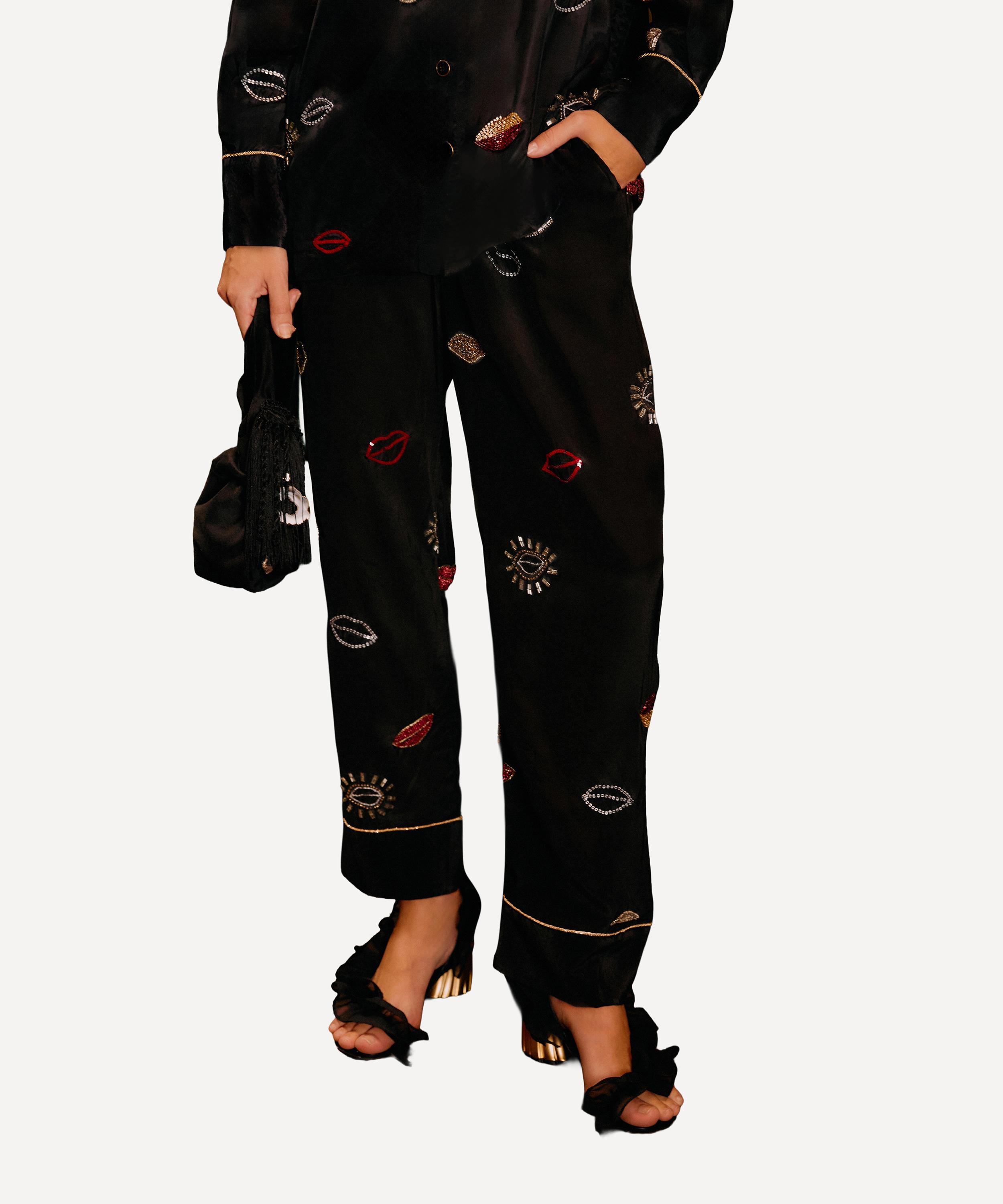 FARM Rio - Black Beaded Kisses Pyjama Trousers image number 2