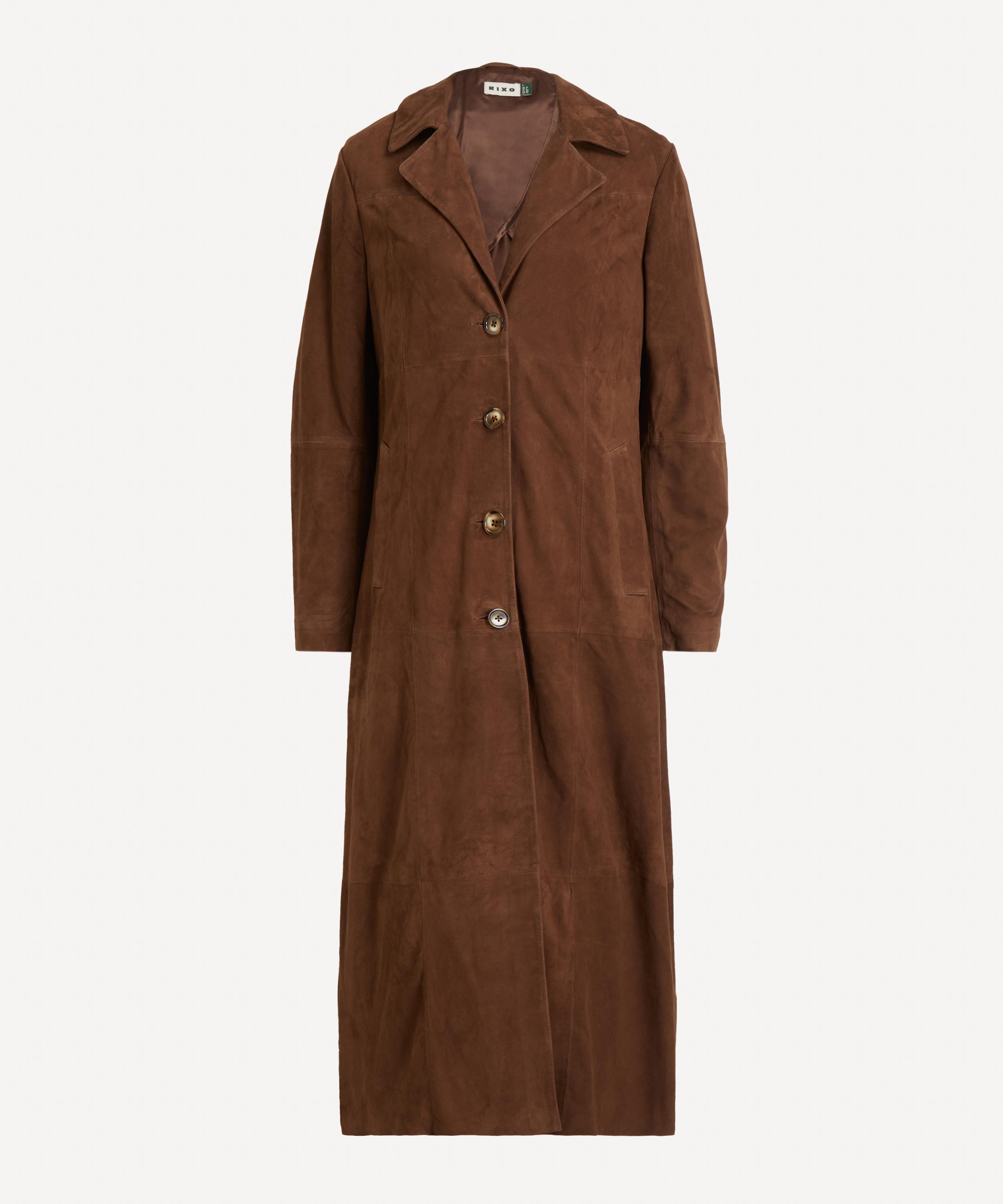 RIXO - Astraea Brown Suede Coat