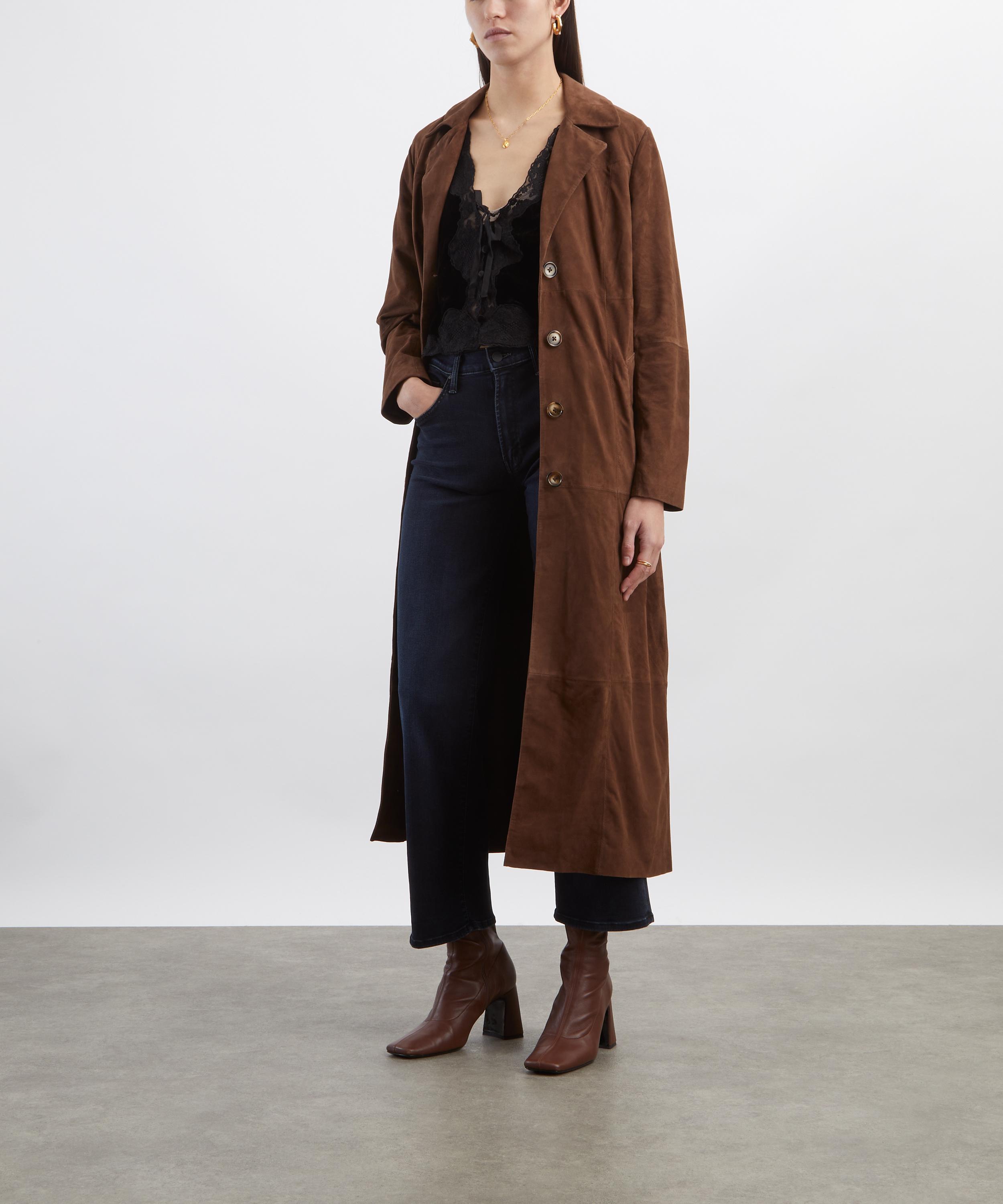 RIXO - Astraea Brown Suede Coat image number 1