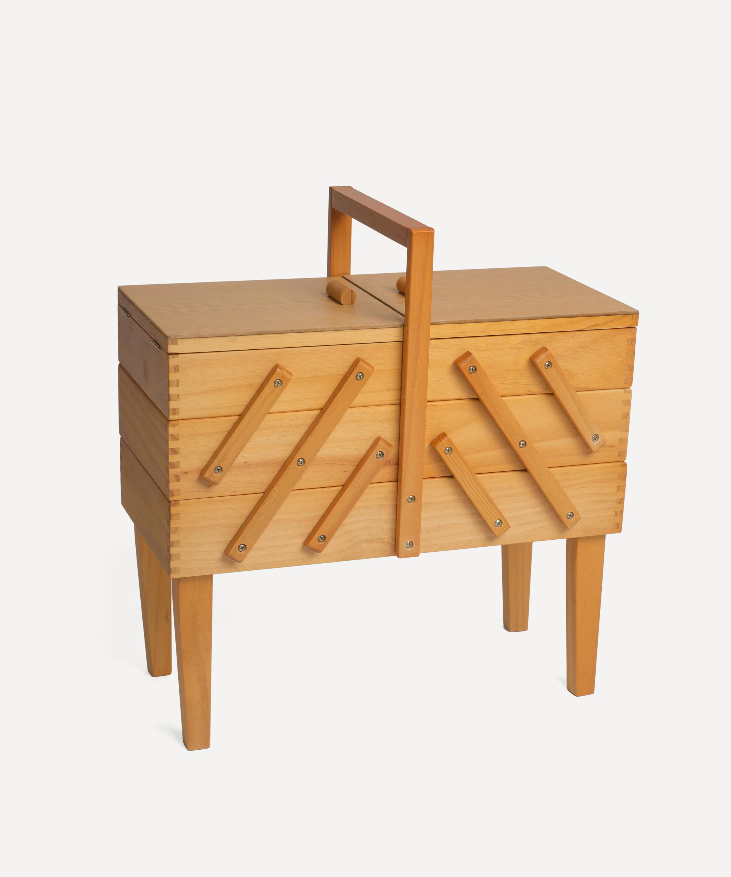 Groves - 3-Tier Cantilever Wooden Sewing Box with Legs