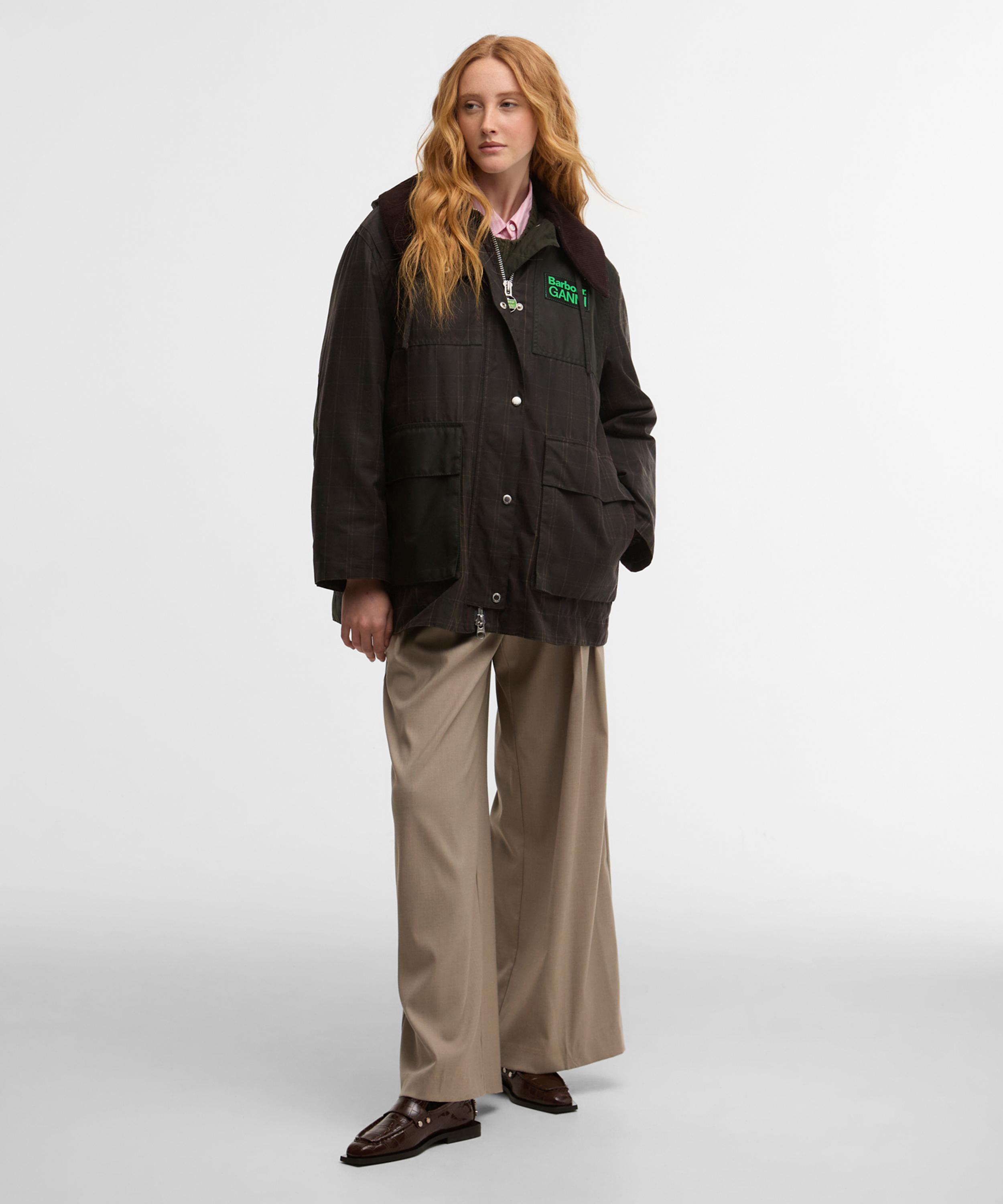 Barbour - x GANNI Tartan Waxed Duffle Coat image number 6