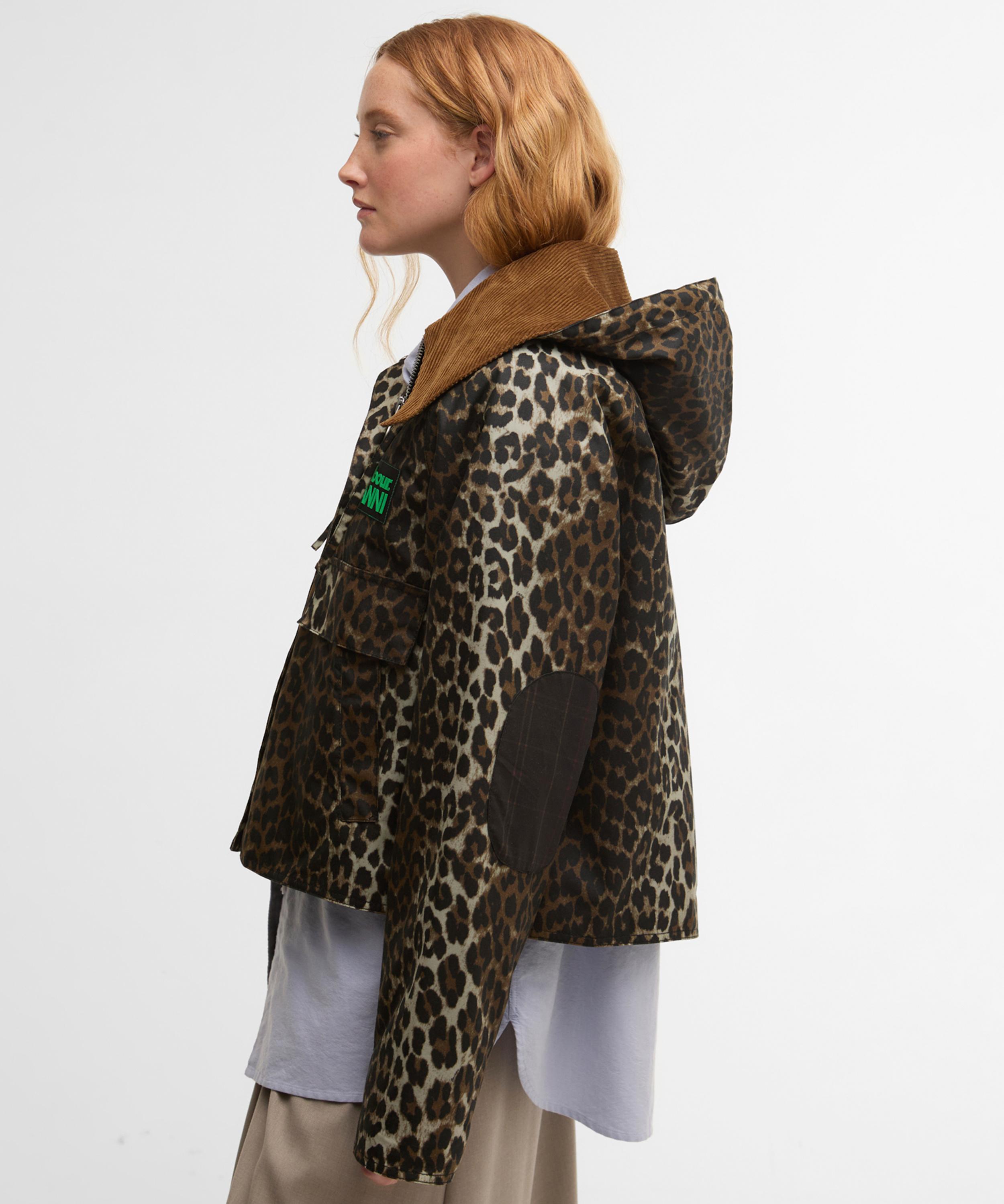 Barbour - x GANNI Leopard Print Waxed Anorak image number 2