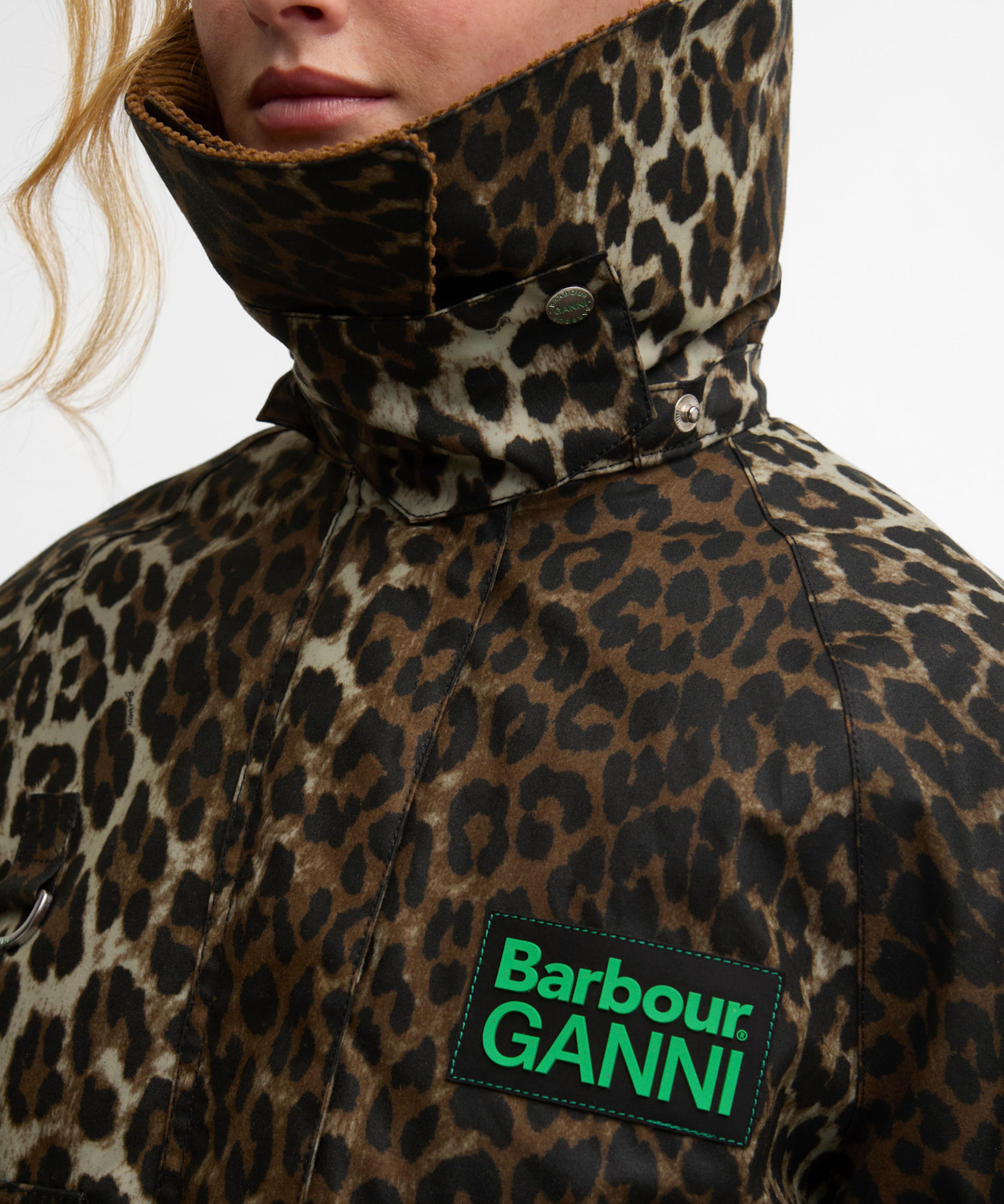 Barbour - x GANNI Leopard Print Waxed Anorak image number 5