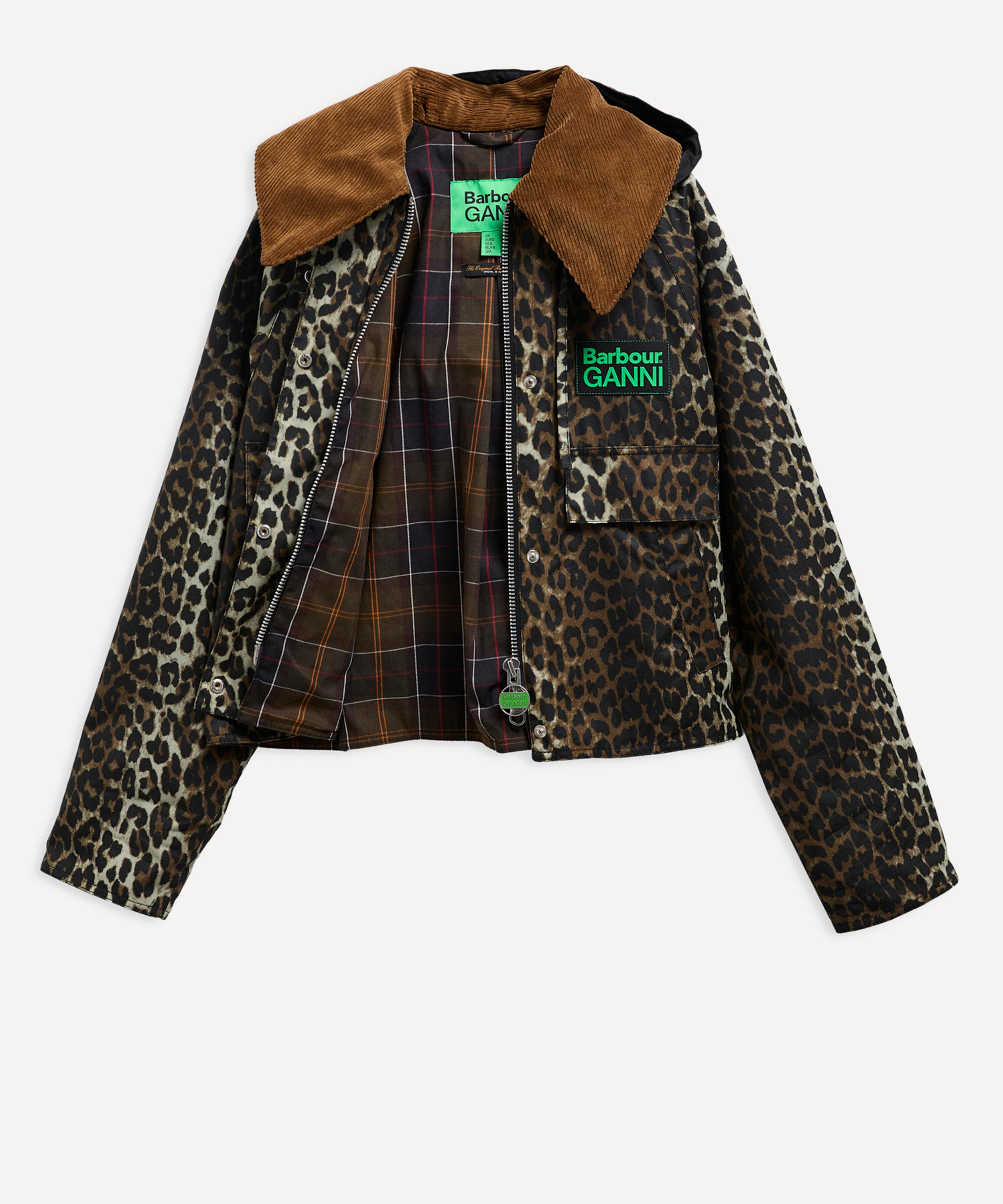 Barbour - x GANNI Leopard Print Waxed Anorak image number 7