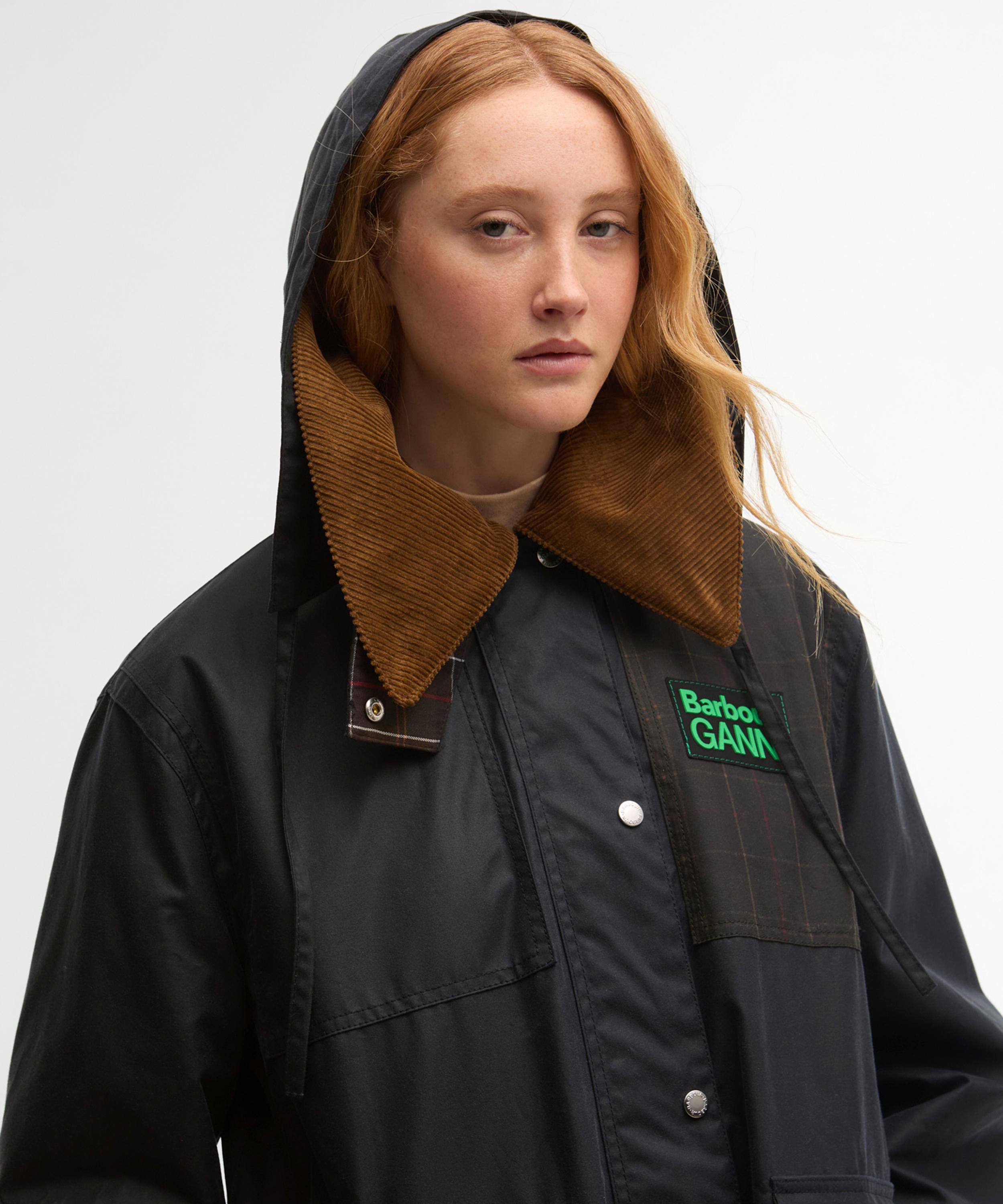 Barbour - x GANNI Waxed Duffle Coat image number 3