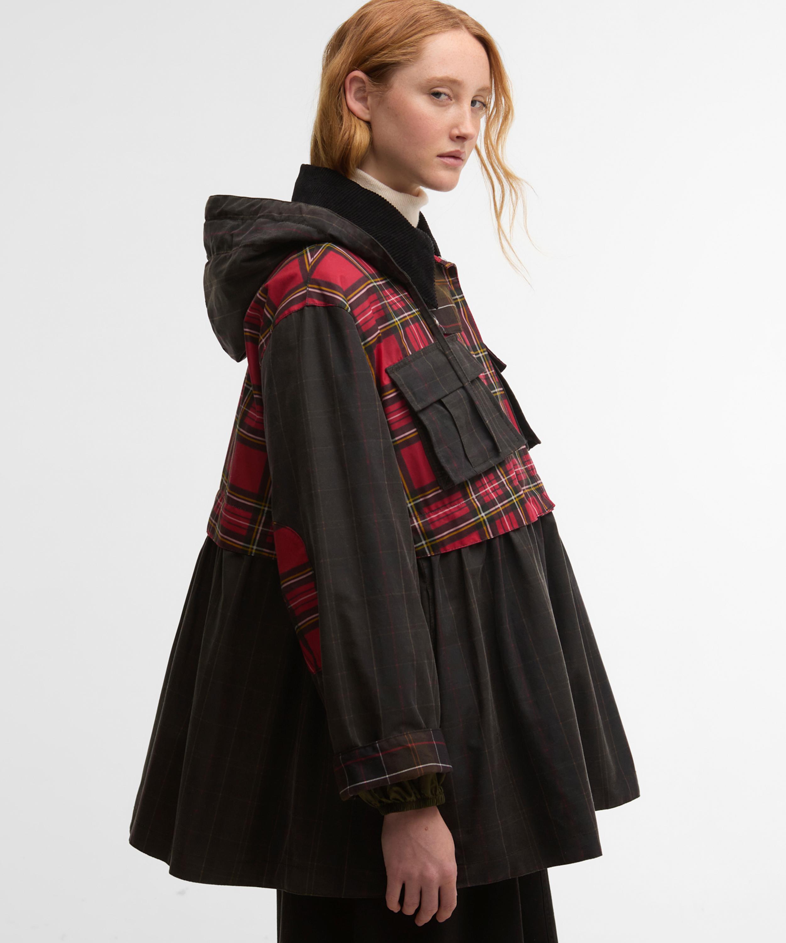 Barbour - x GANNI Royal Stewart Tartan Peplum Waxed Jacket image number 2