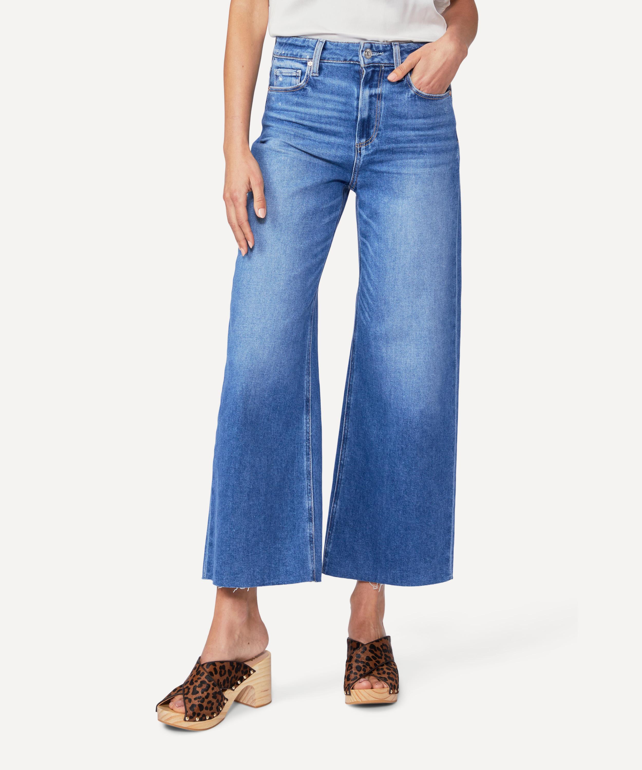 Paige - Anessa Wide-Leg Jeans in Rock Show Distressed image number 1